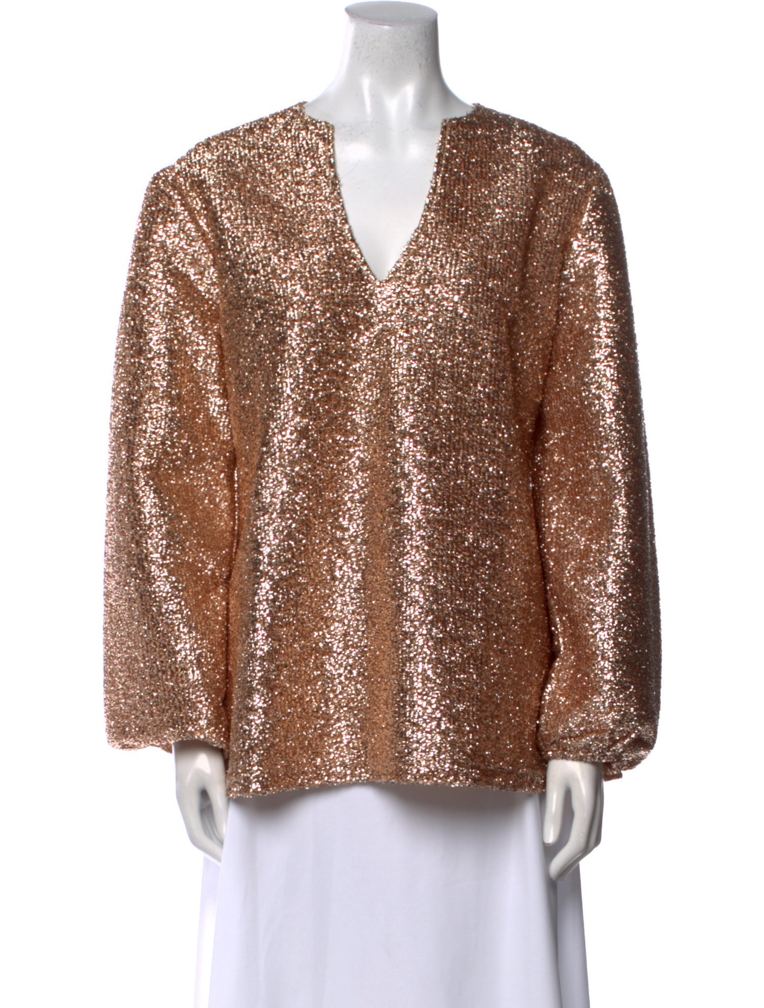 St. John V-Neck Long Sleeve Blouse