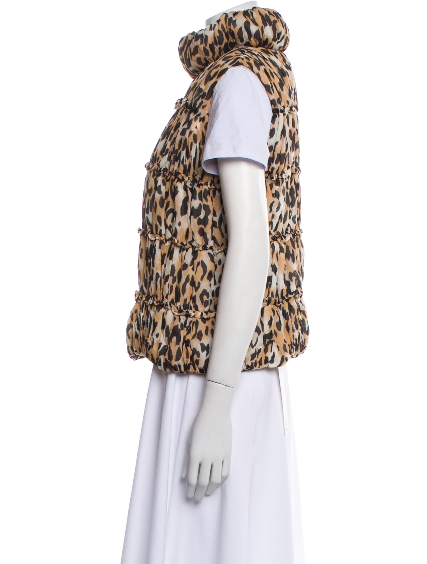 St. John Silk Animal Print Vest