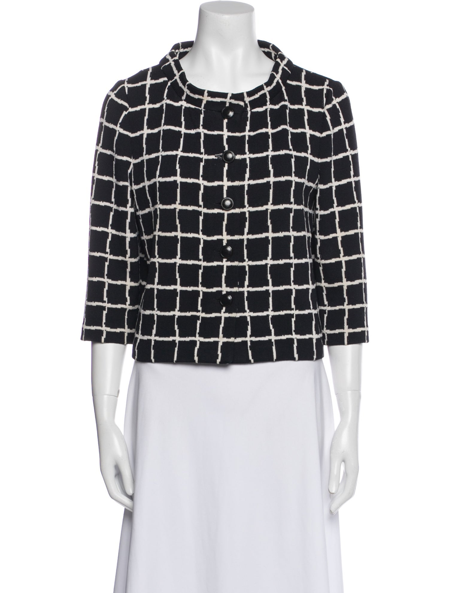 St. John Plaid Print Evening Jacket