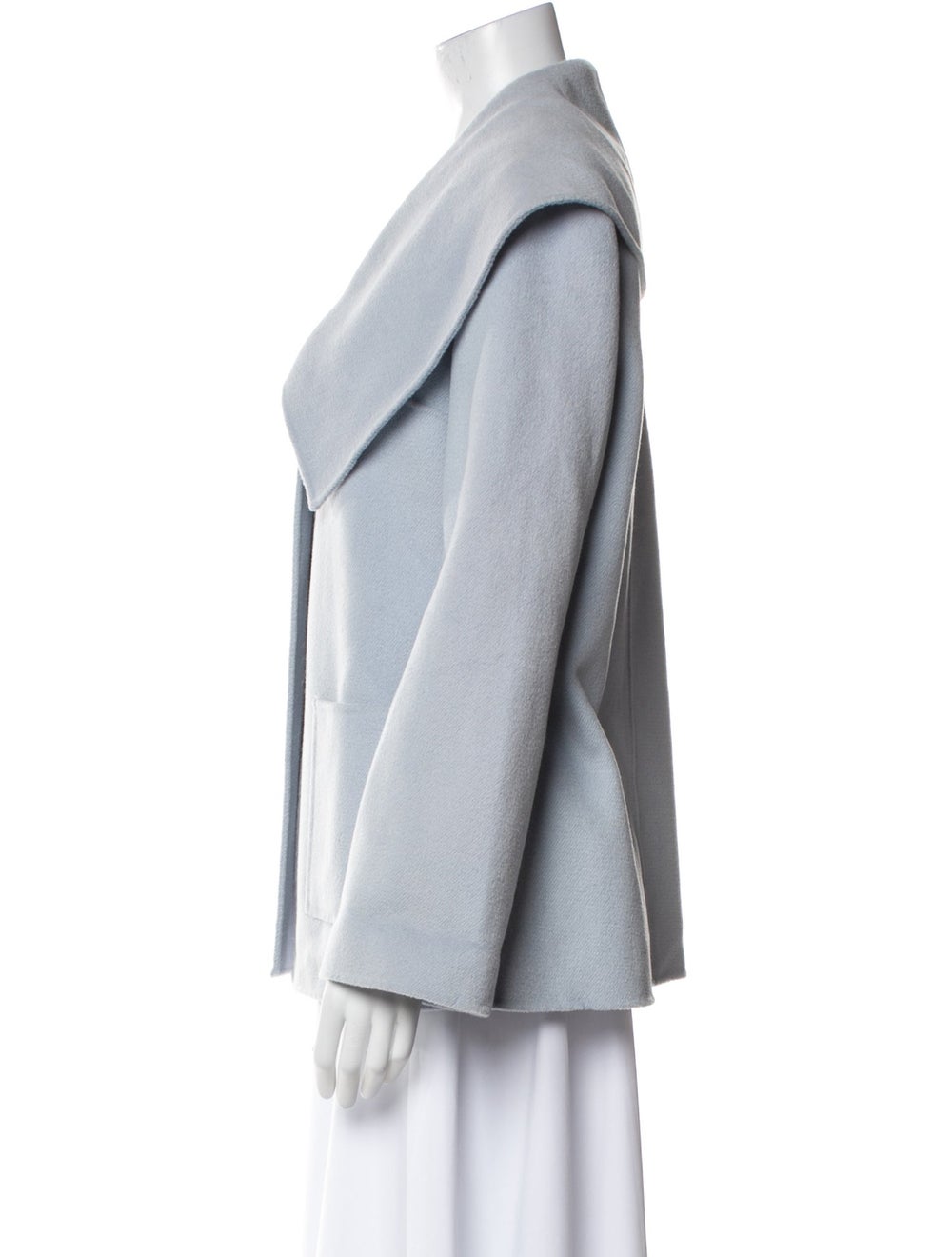 St. John Jacket Blue Shawl Collar Patch Pockets & - image 2