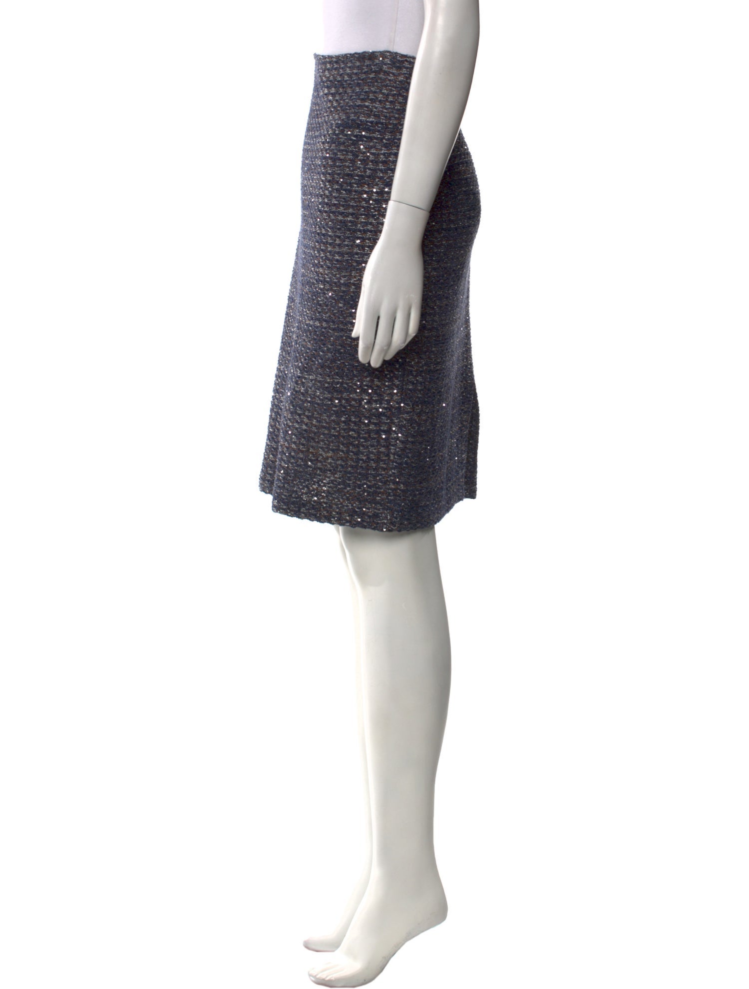 St. John Tweed Pattern Knee-Length Skirt
