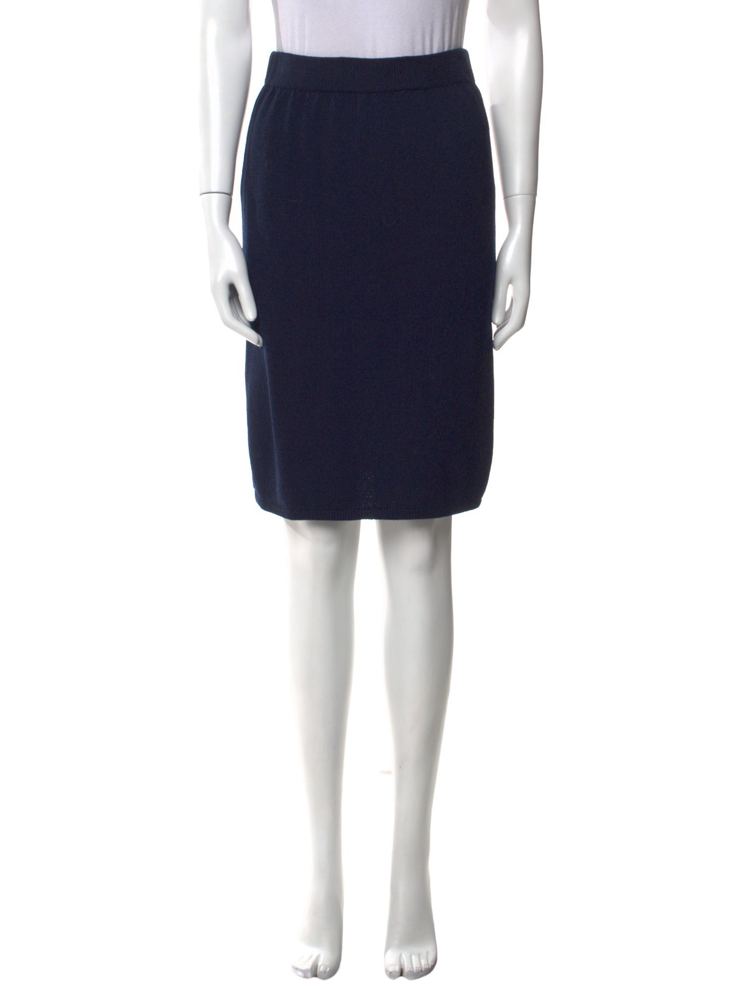 St. John Pleated Accents Knee-Length Skirt