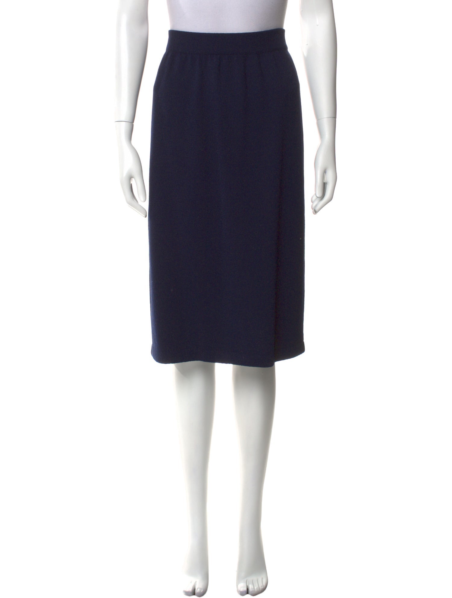 St. John Pleated Accents Knee-Length Skirt