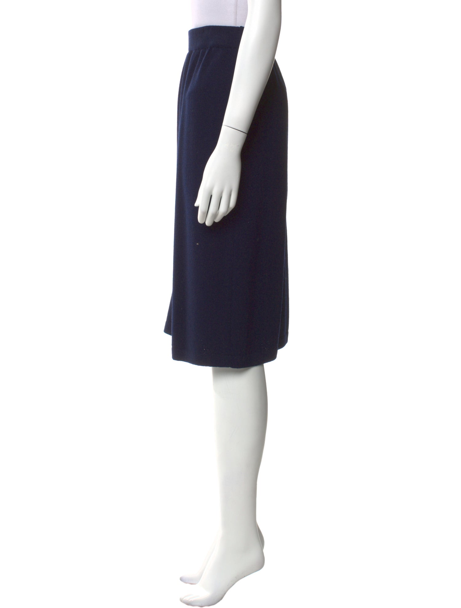 St. John Pleated Accents Knee-Length Skirt