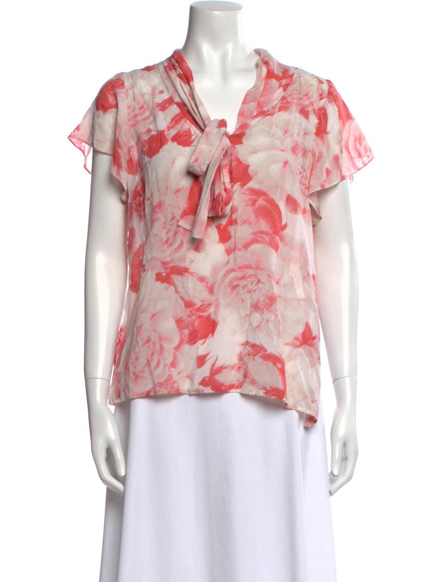 St. John Silk Floral Print Blouse