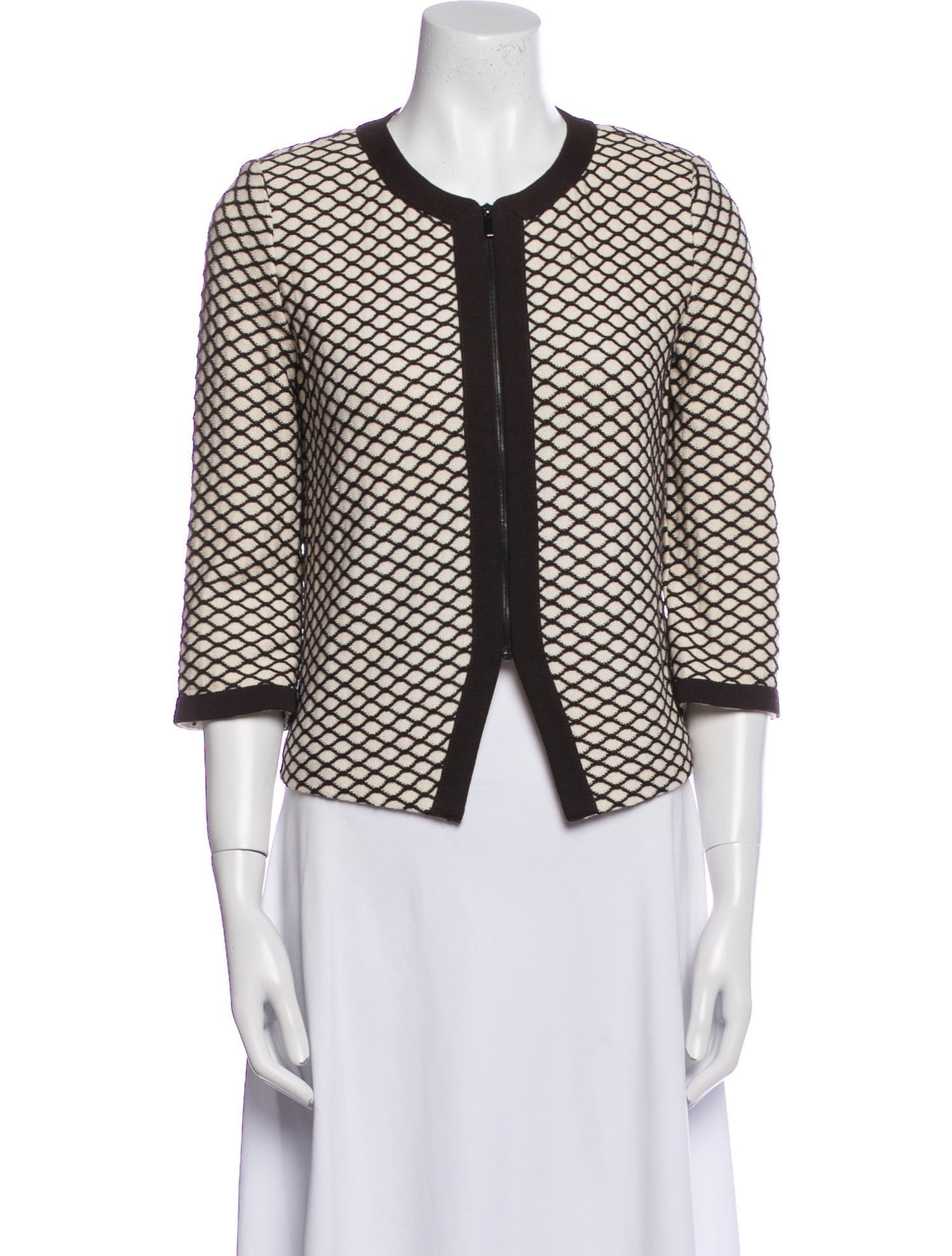 St. John Wool Printed Evening Jacket