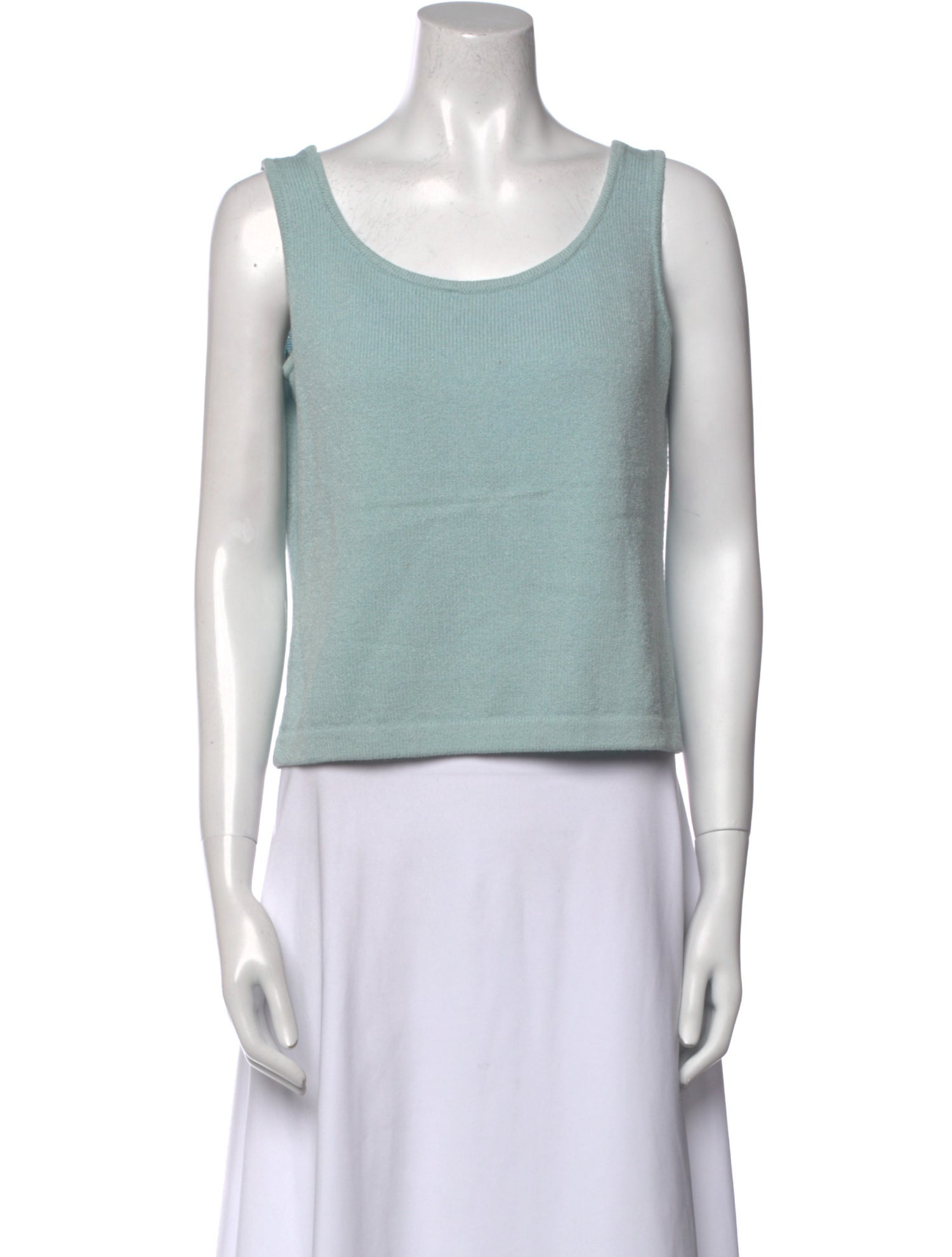 St. John Scoop Neck Sleeveless Crop Top