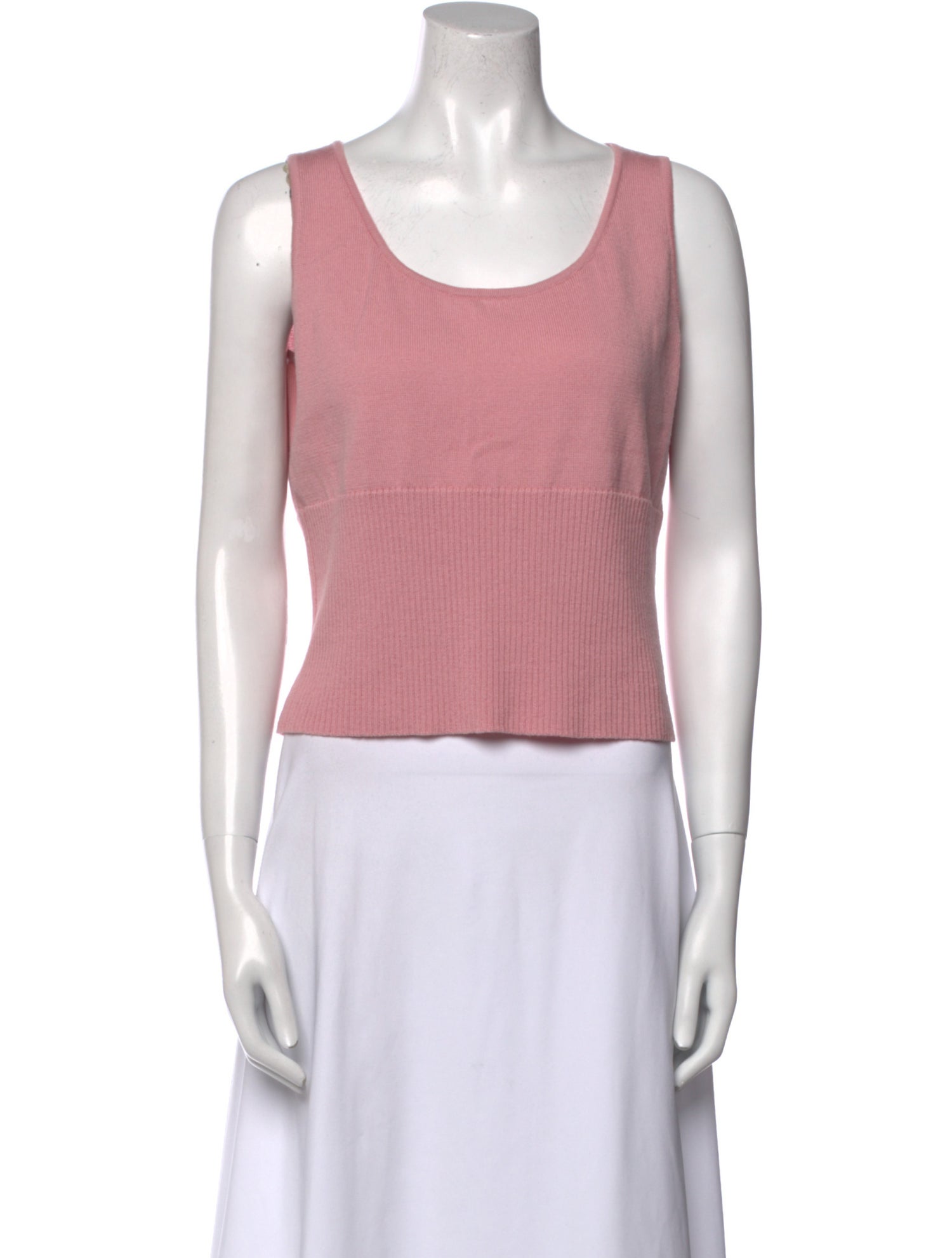 St. John Wool Scoop Neck Crop Top