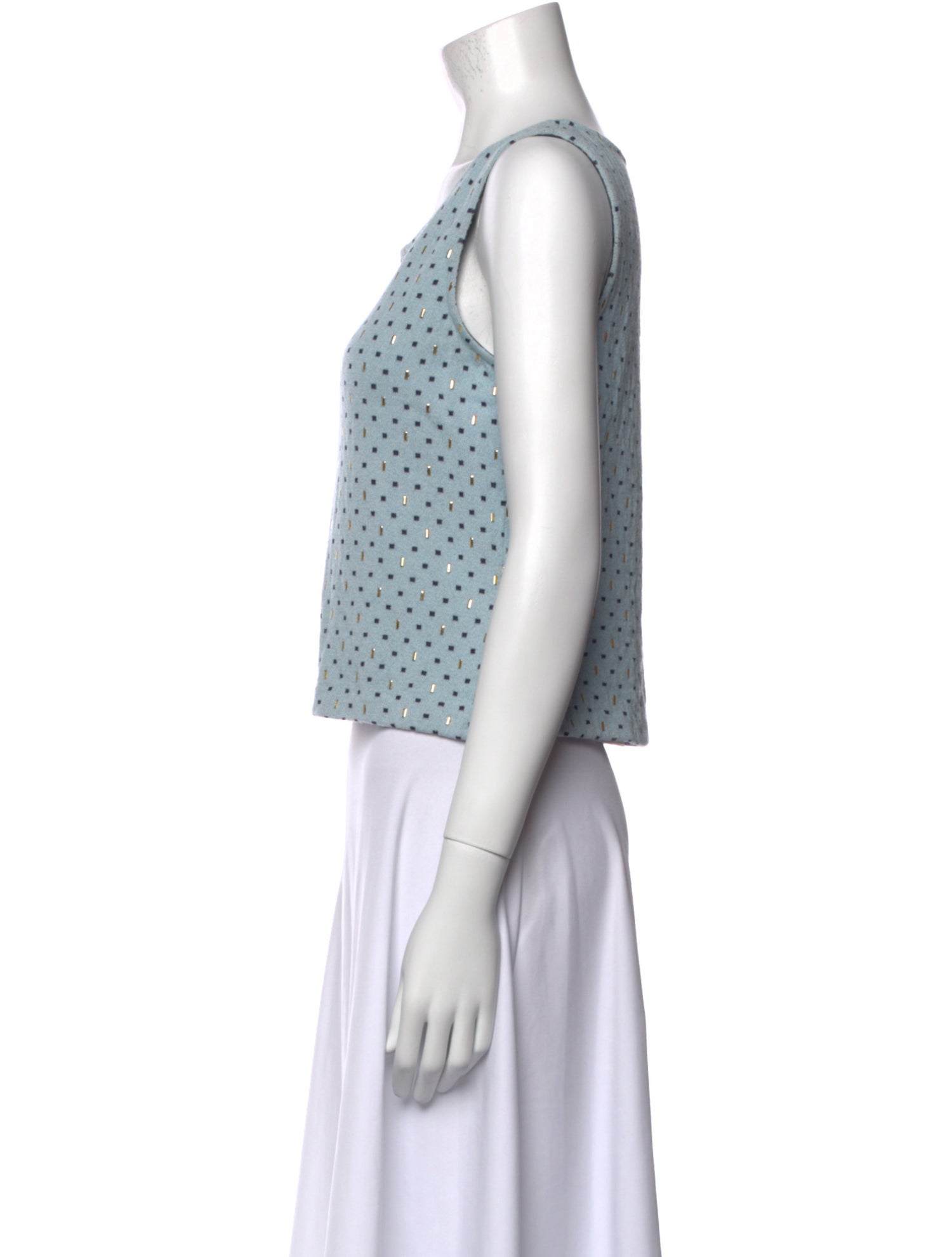 St. John Wool Printed Crop Top