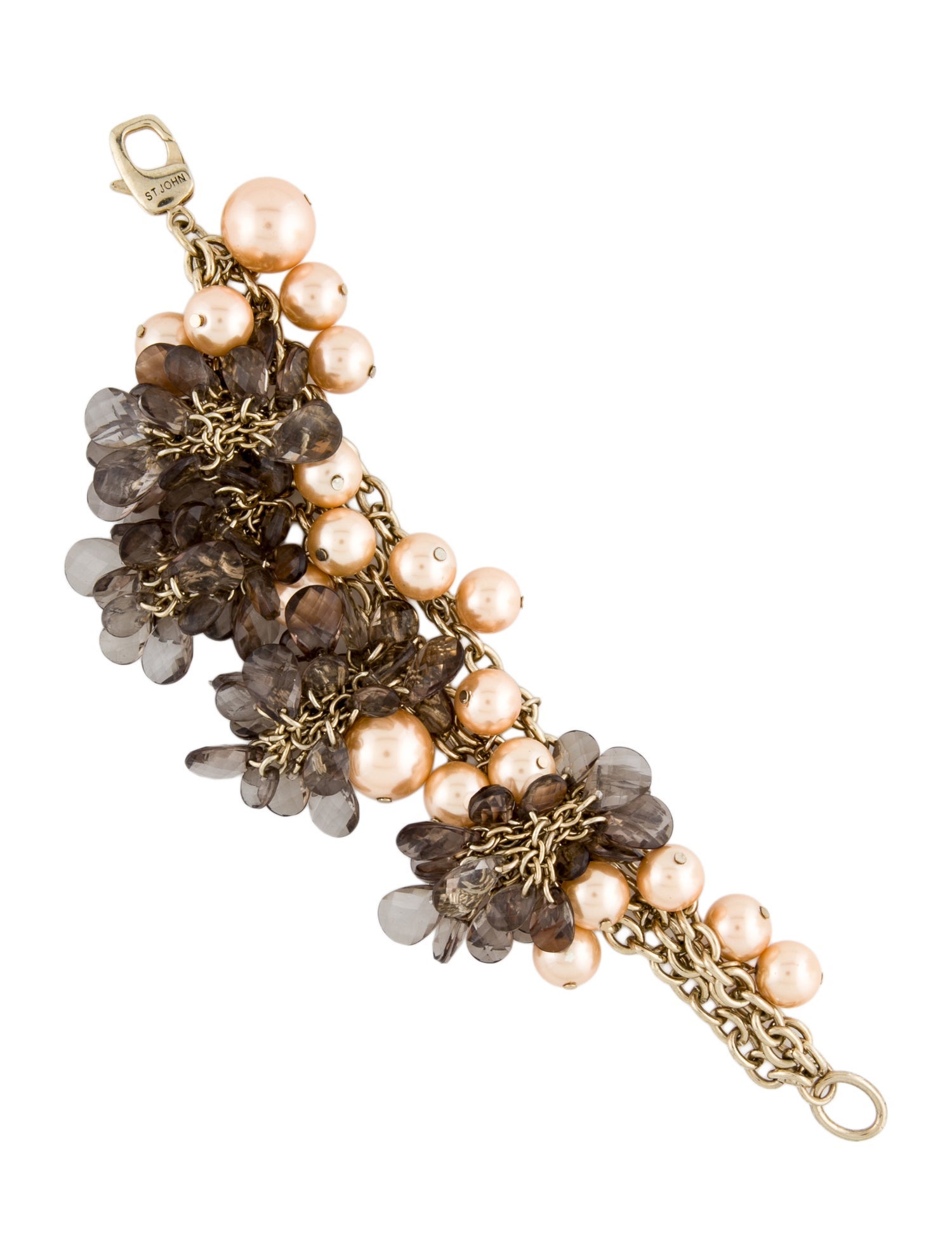St. John Faux Pearl & Resin Multistrand Bracelet