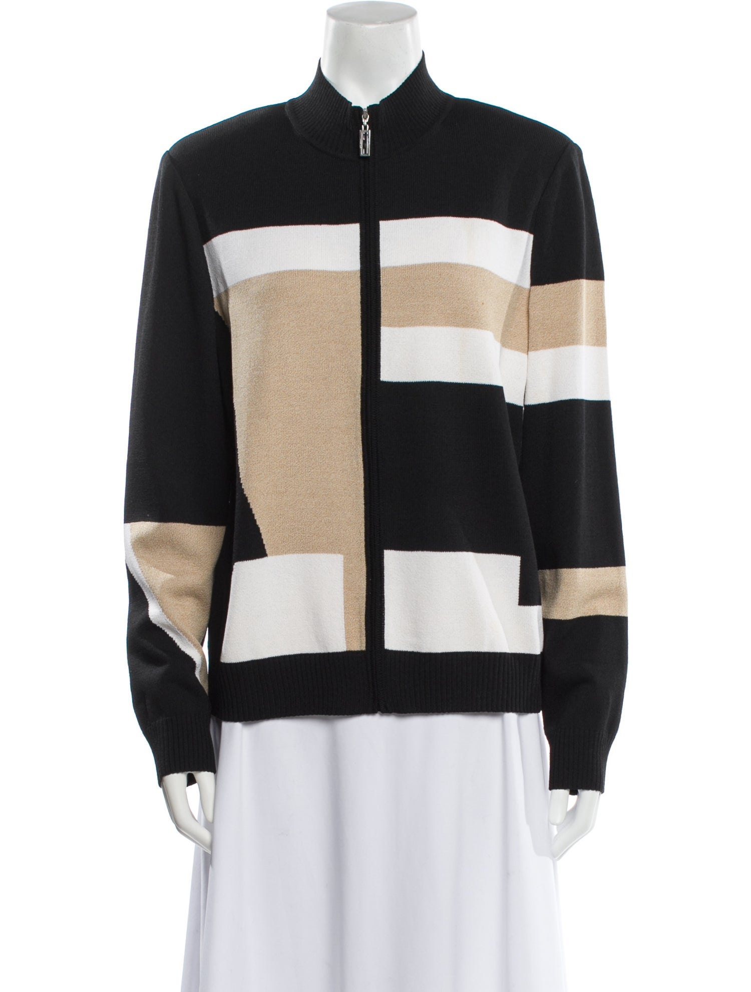 St. John Striped Turtleneck Sweater