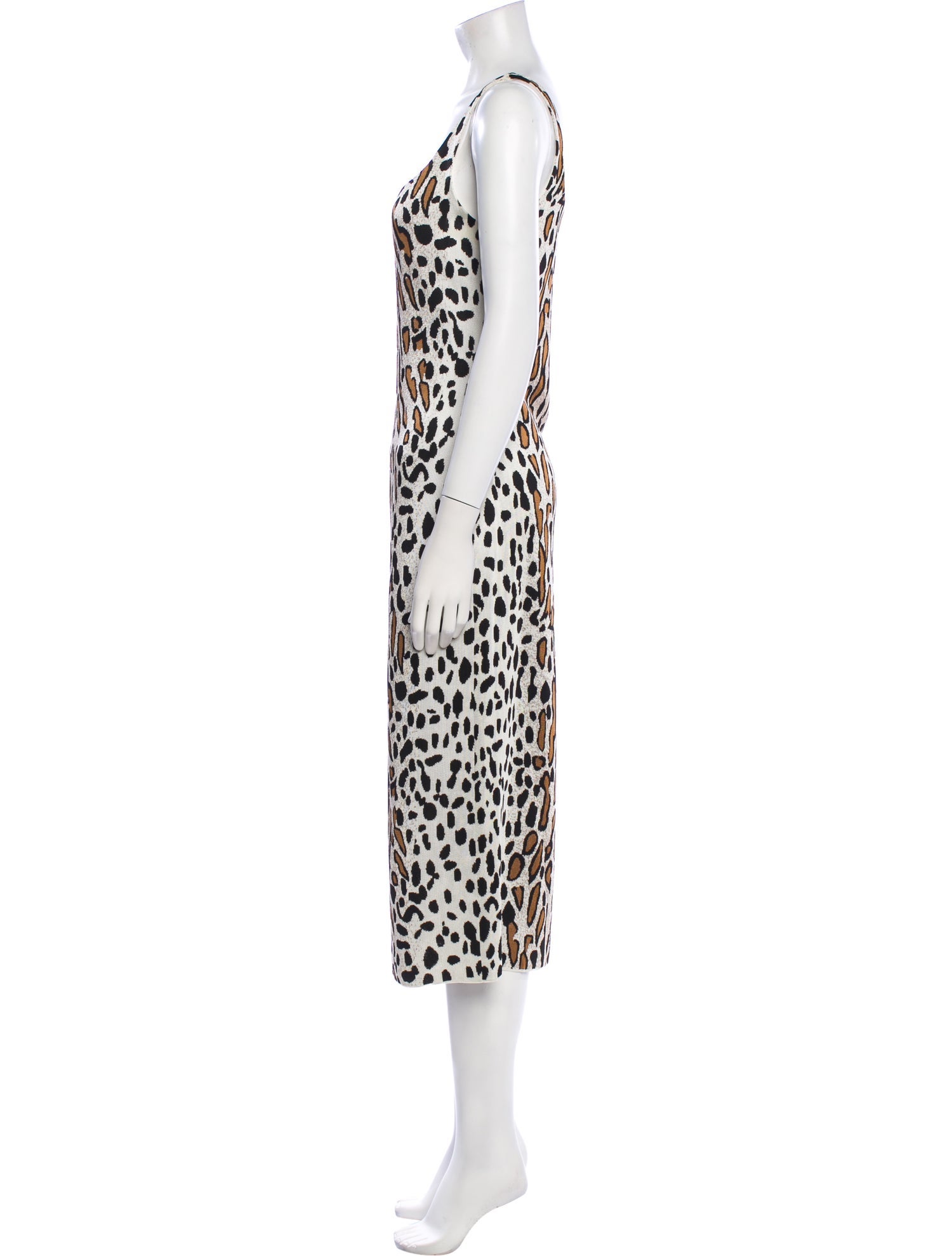 St. John Animal Print Midi Length Dress