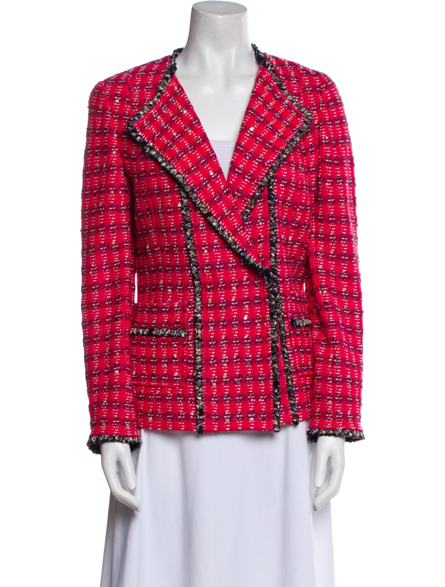 St. John Plaid Print Blazer