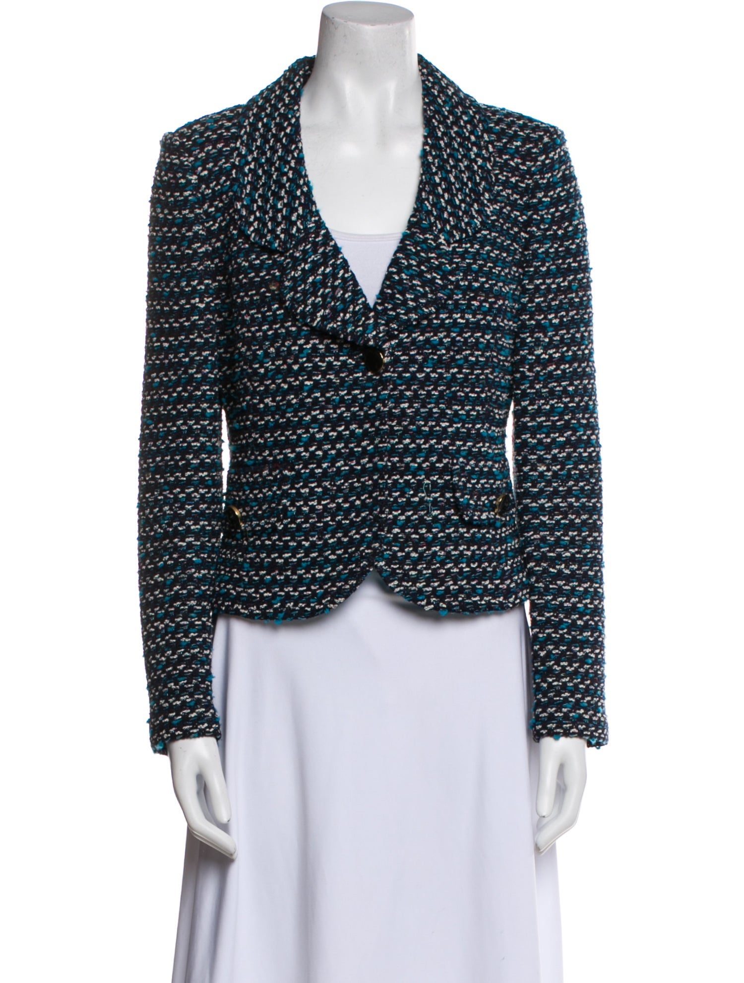 St. John Wool Tweed Pattern Blazer