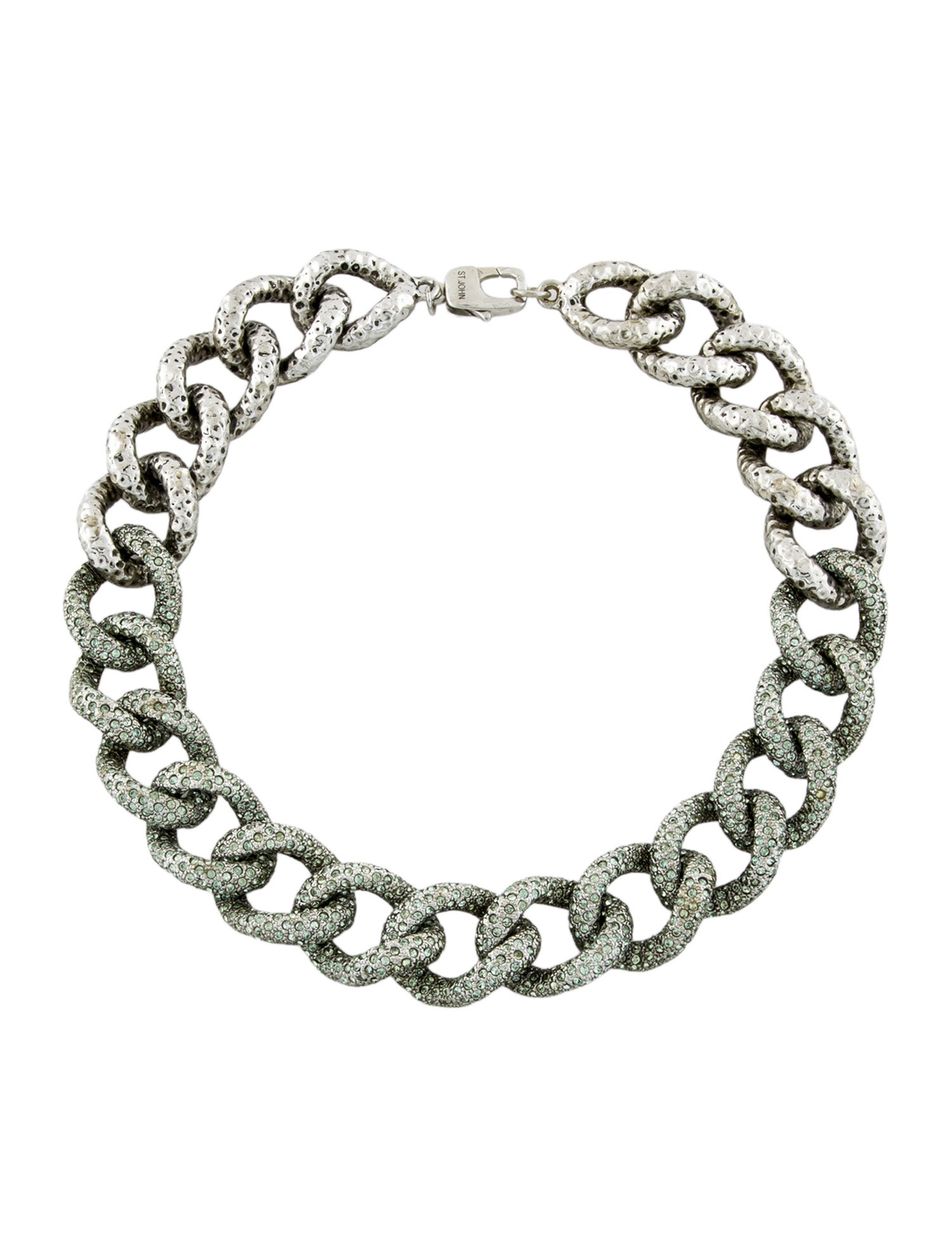 St. John Crystal Chain Link Collar Necklace