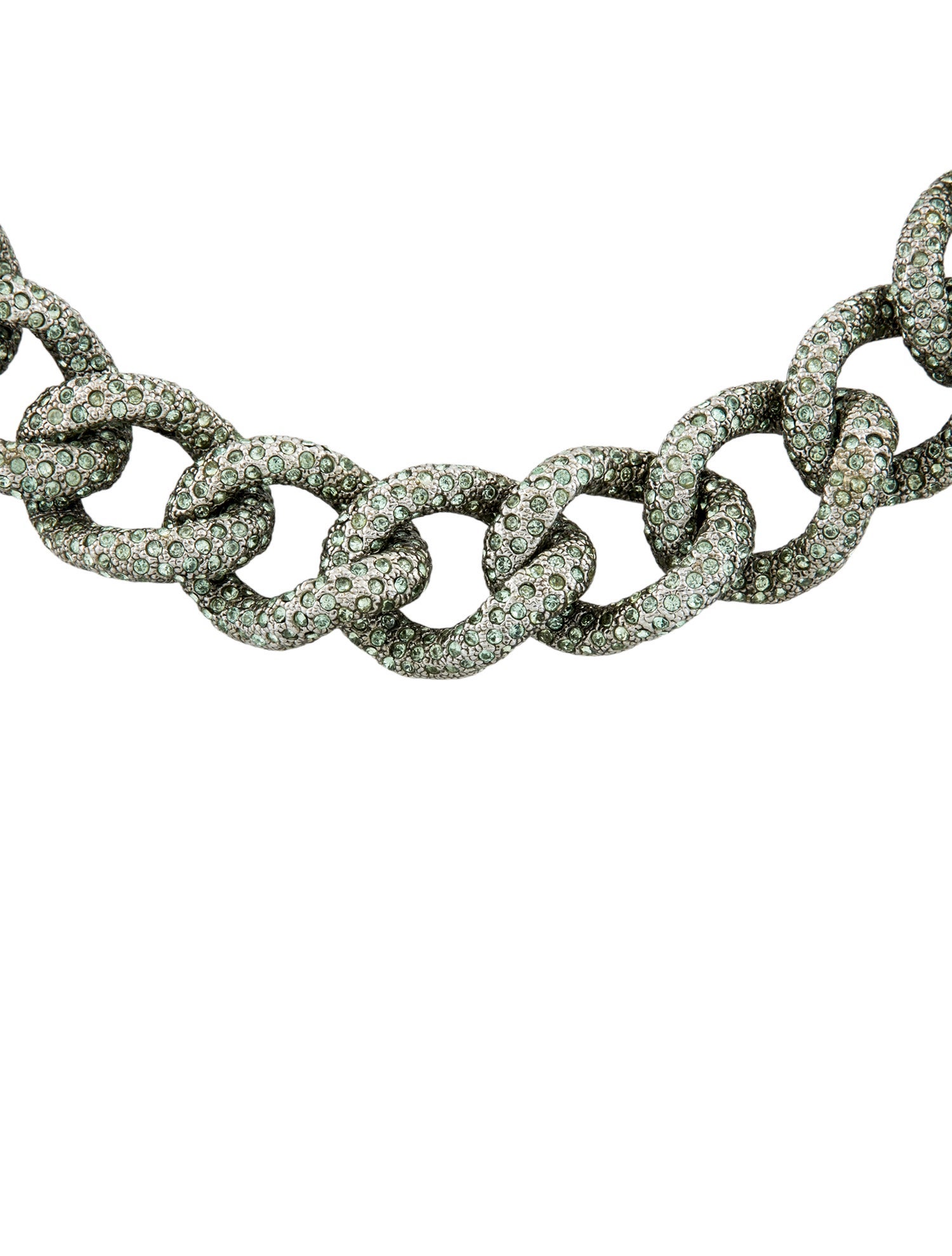 St. John Crystal Chain Link Collar Necklace