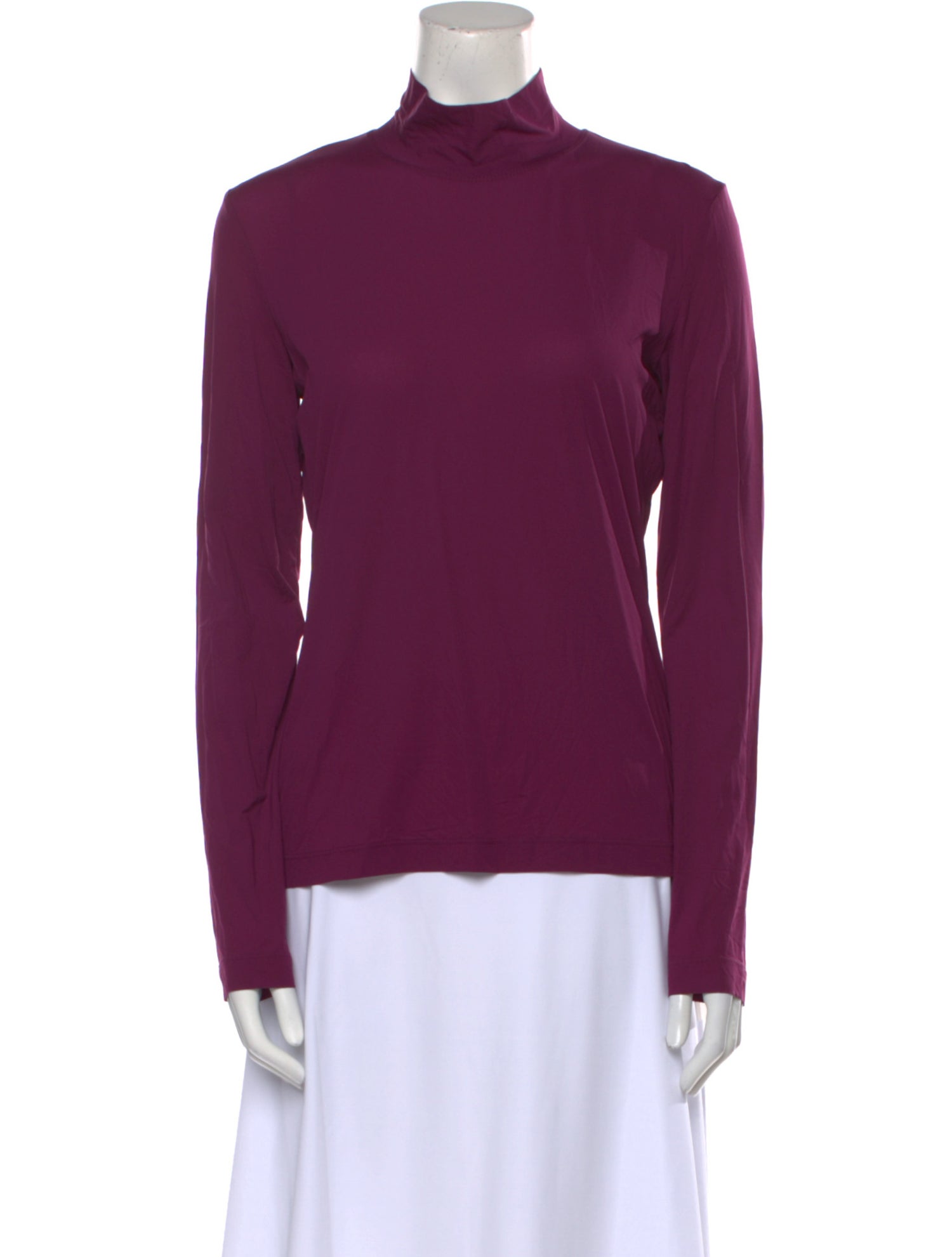 St. John Mock Neck Long Sleeve Top