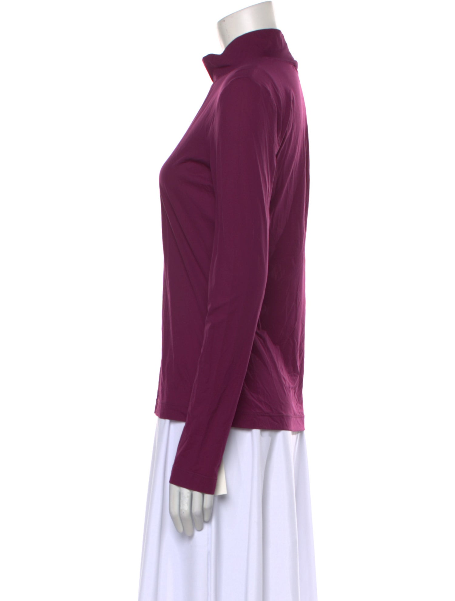 St. John Mock Neck Long Sleeve Top