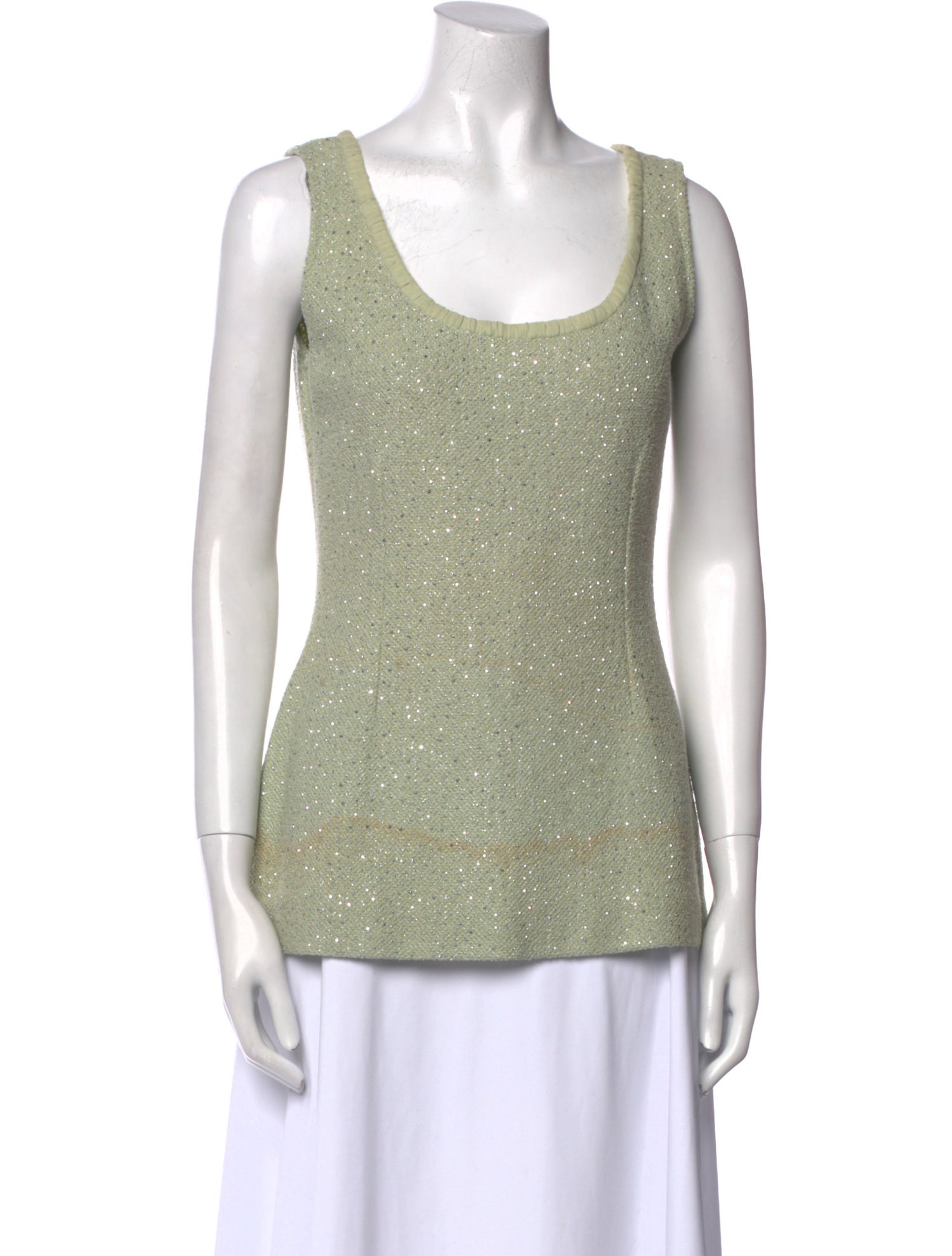 St. John Scoop Neck Sleeveless Top