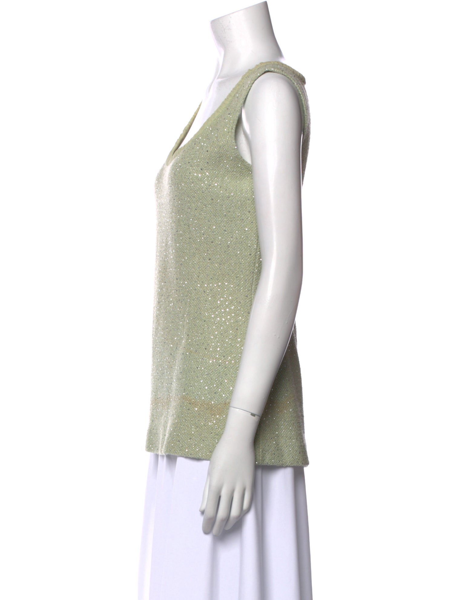 St. John Scoop Neck Sleeveless Top