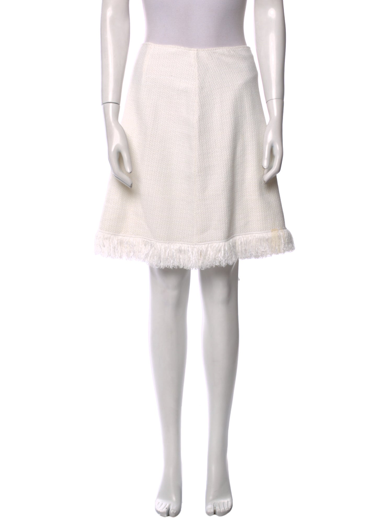 St. John Fringe Trim Accent Knee-Length Skirt