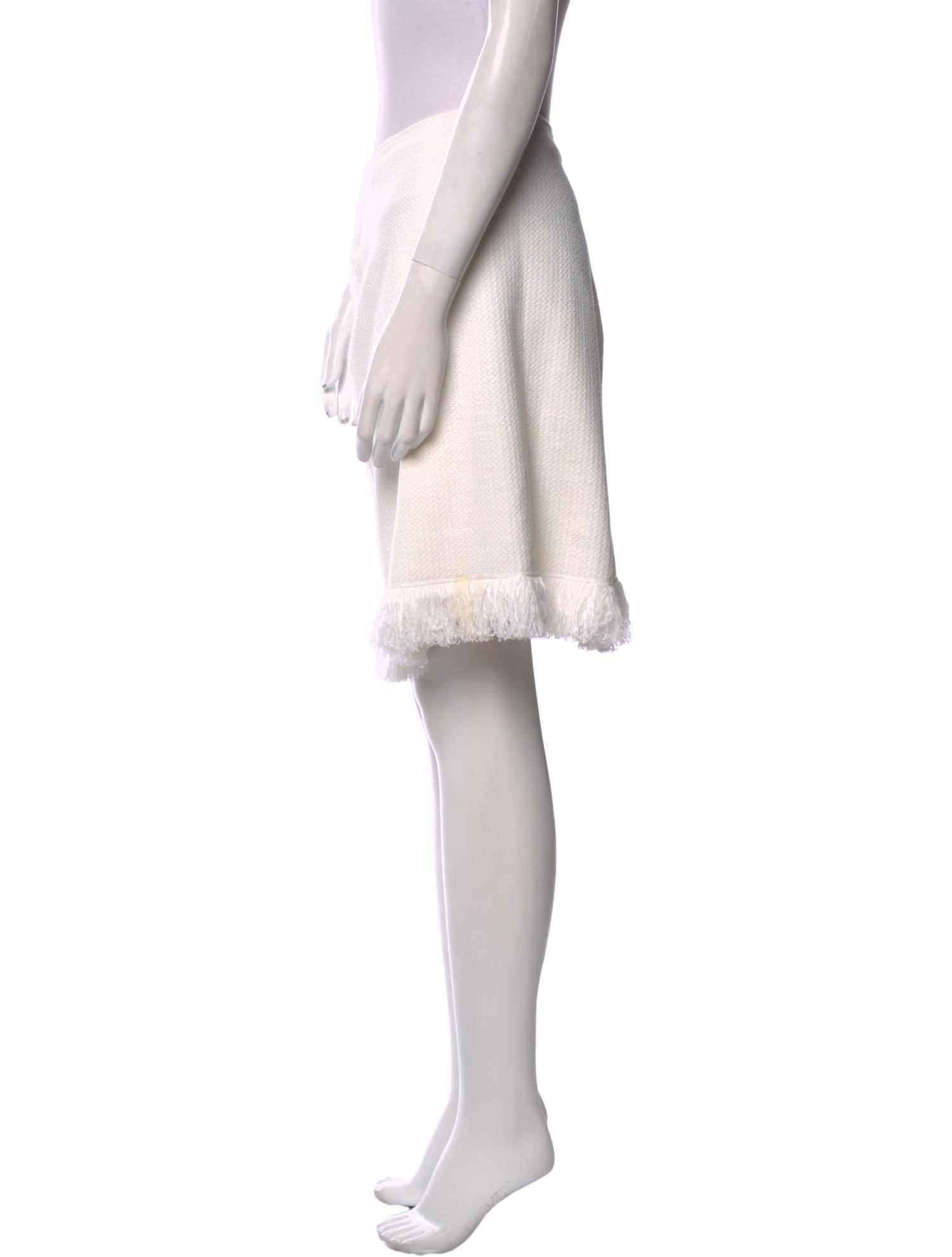 St. John Fringe Trim Accent Knee-Length Skirt