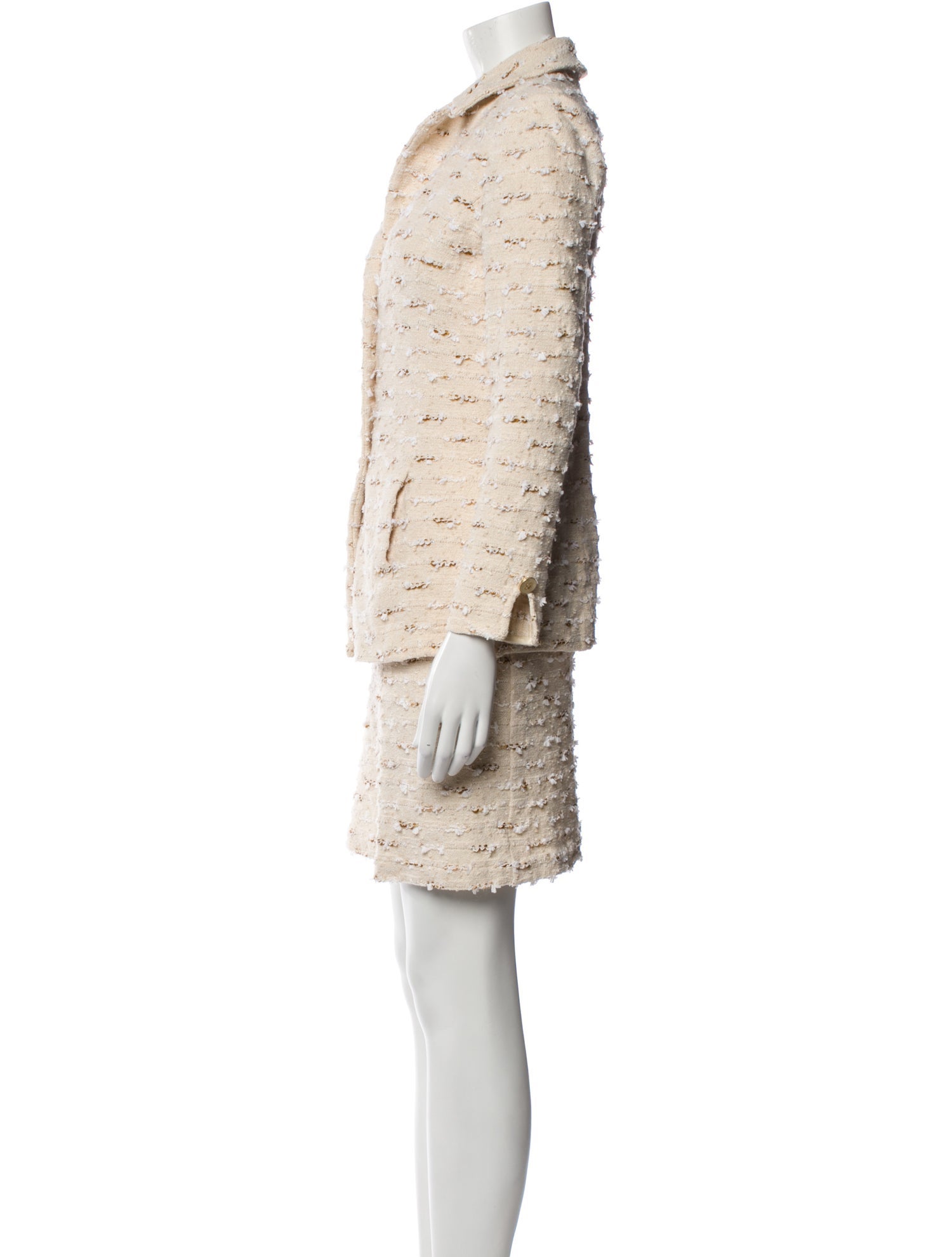 St. John Printed Embroidered Accent Skirt Suit