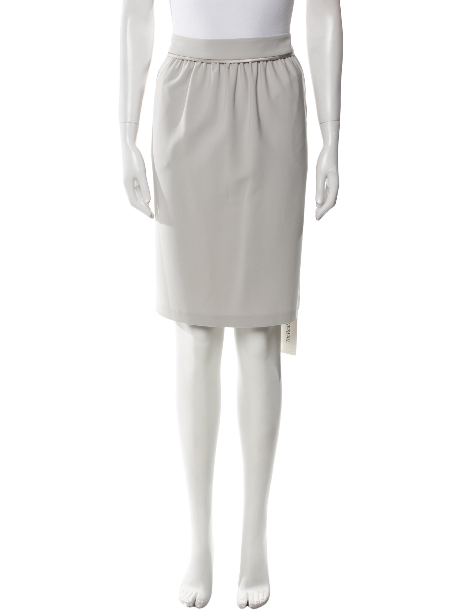 St. John Pleated Accents Knee-Length Skirt