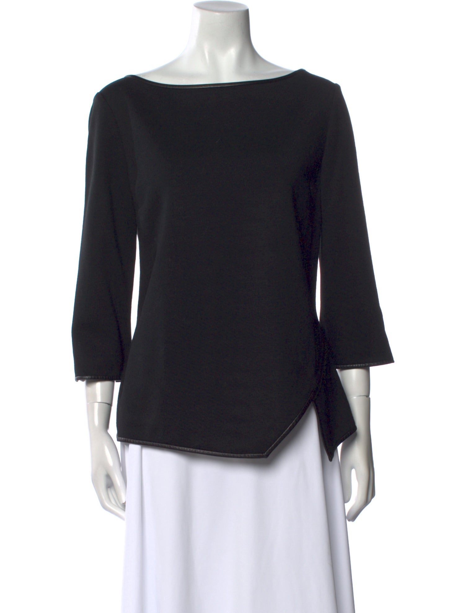 St. John Bateau Neckline Three-Quarter Sleeve Top