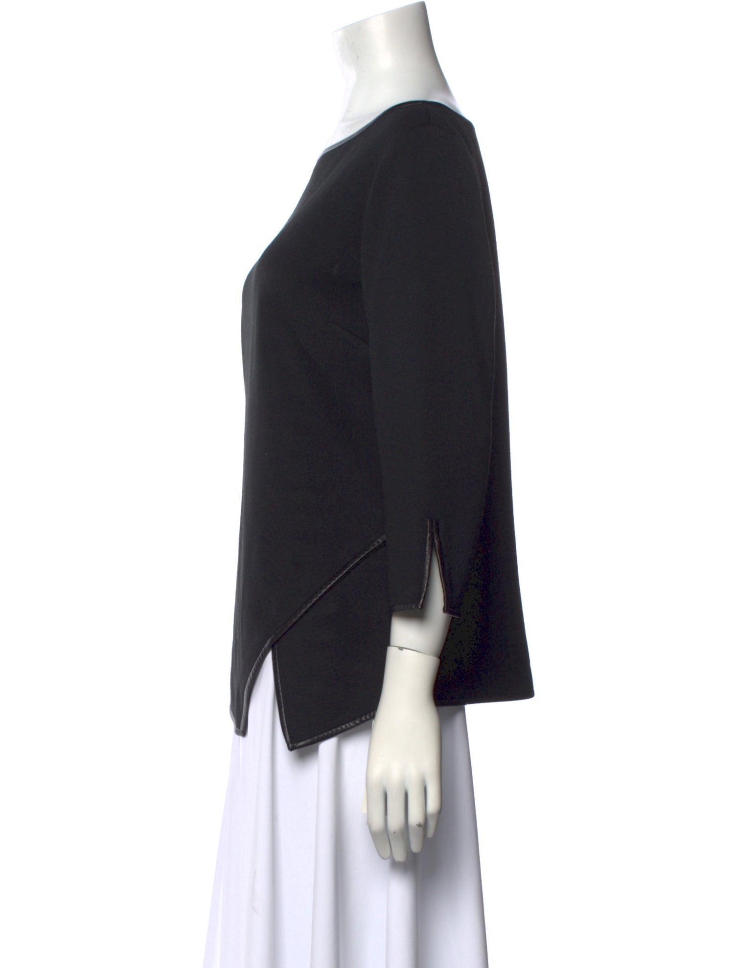 St. John Bateau Neckline Three-Quarter Sleeve Top