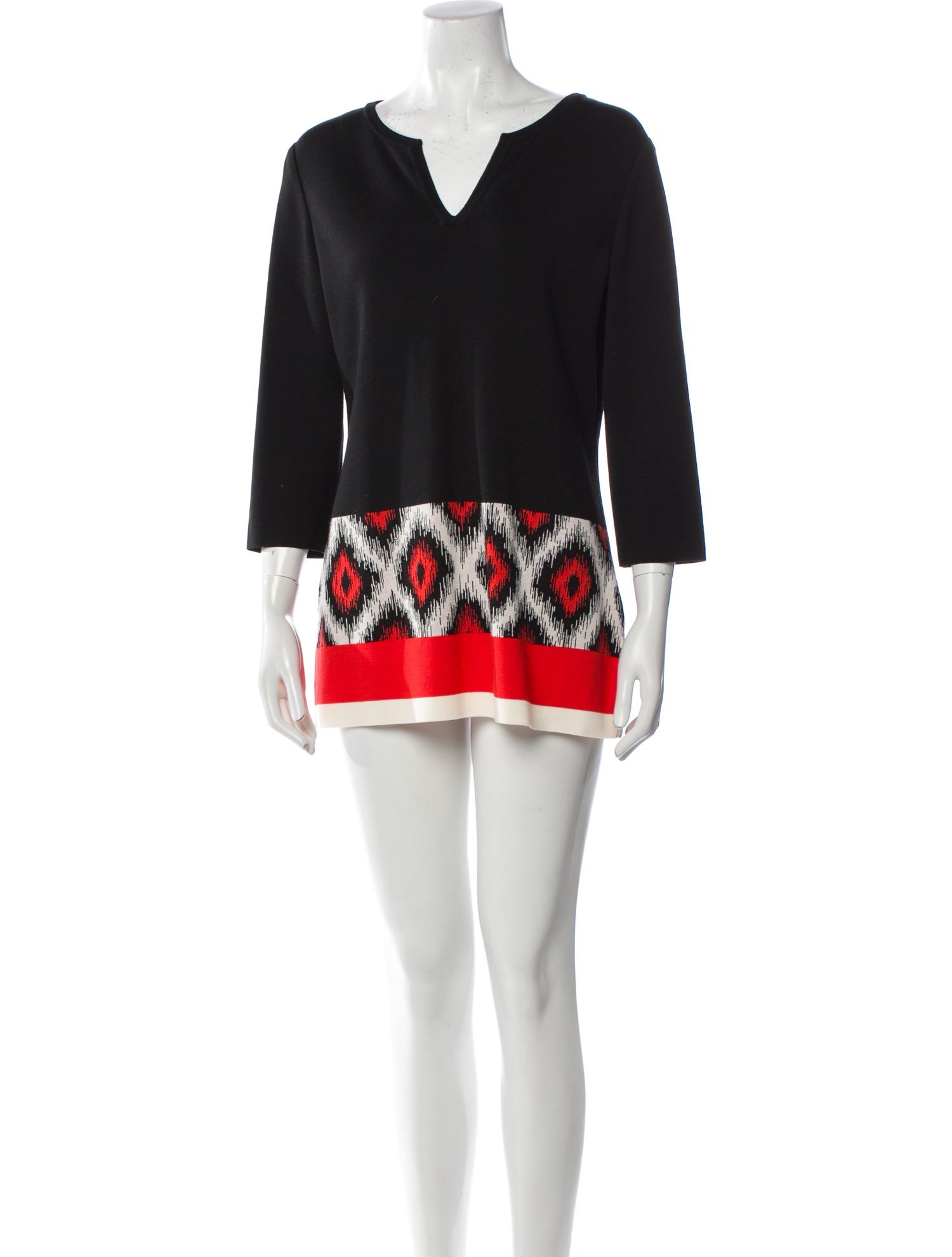 St. John V-Neck Mini Dress