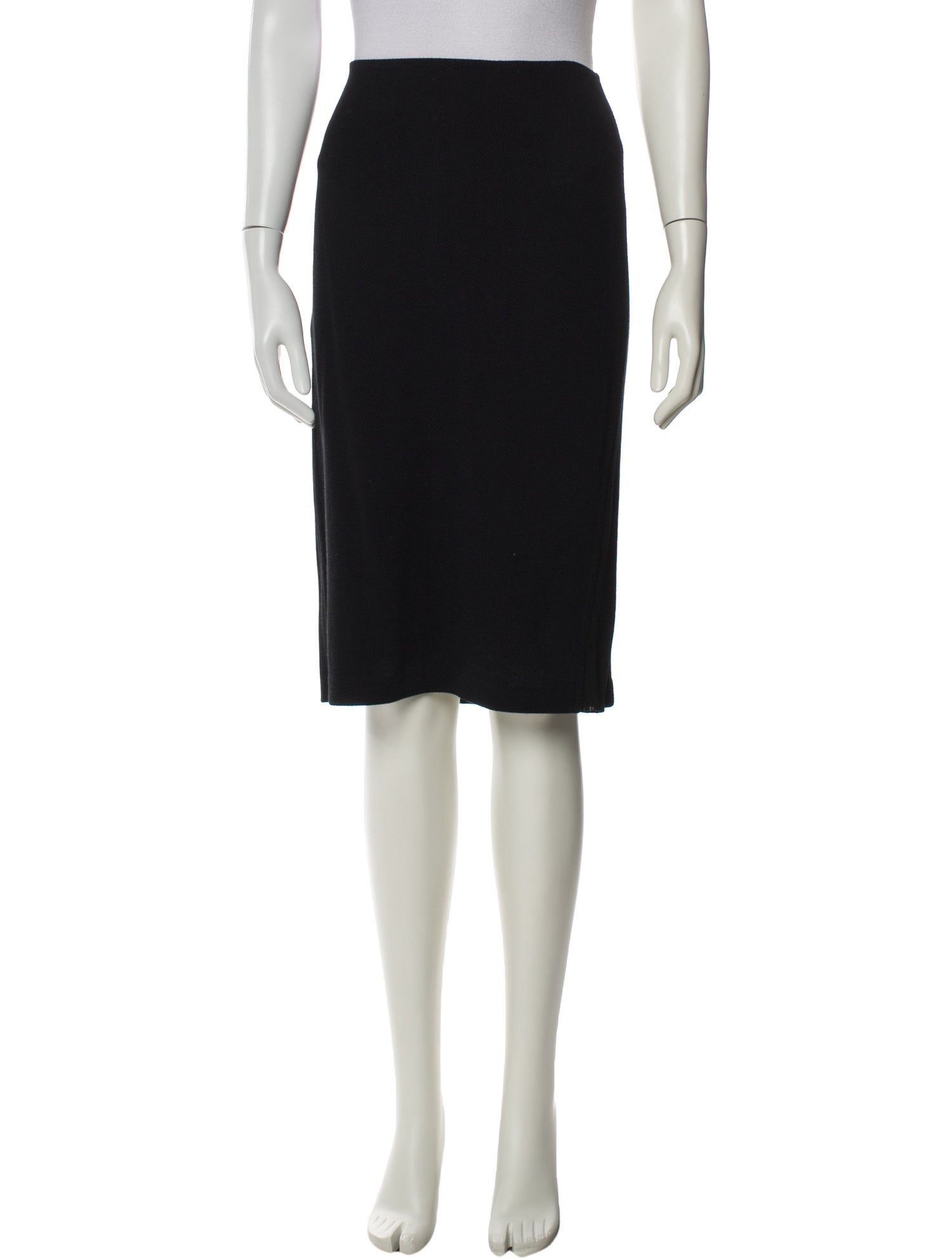 St. John Caviar Wool Knee-Length Skirt