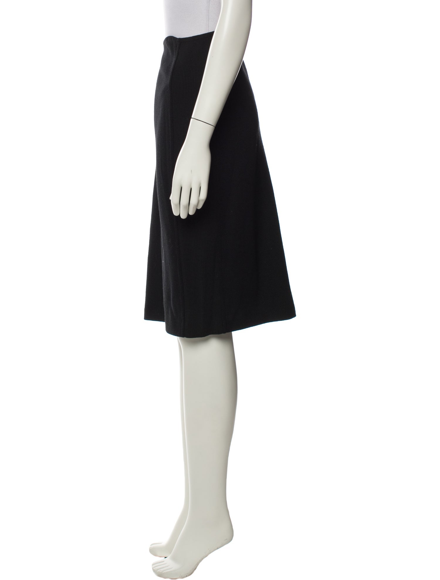 St. John Caviar Wool Knee-Length Skirt
