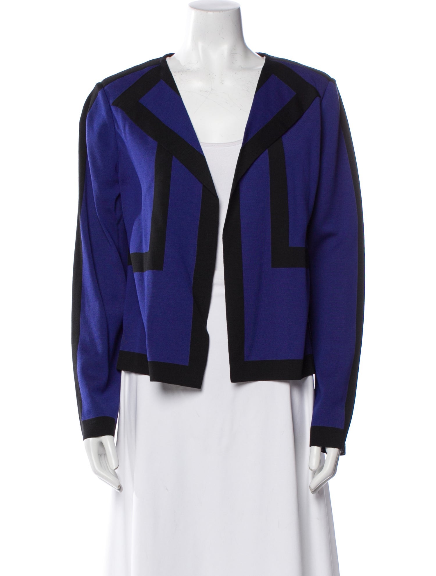 St. John Wool Colorblock Pattern Jacket