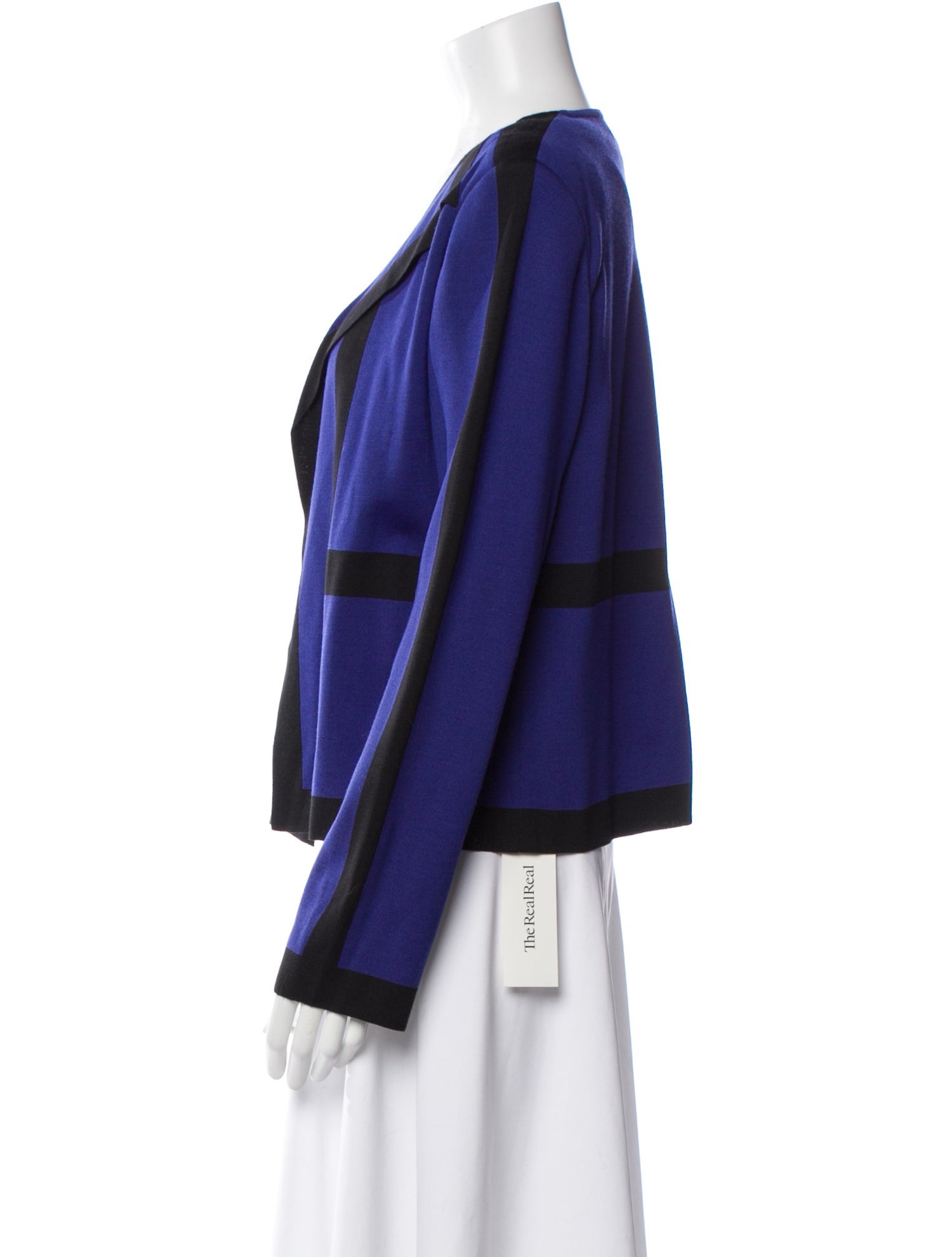 St. John Wool Colorblock Pattern Jacket