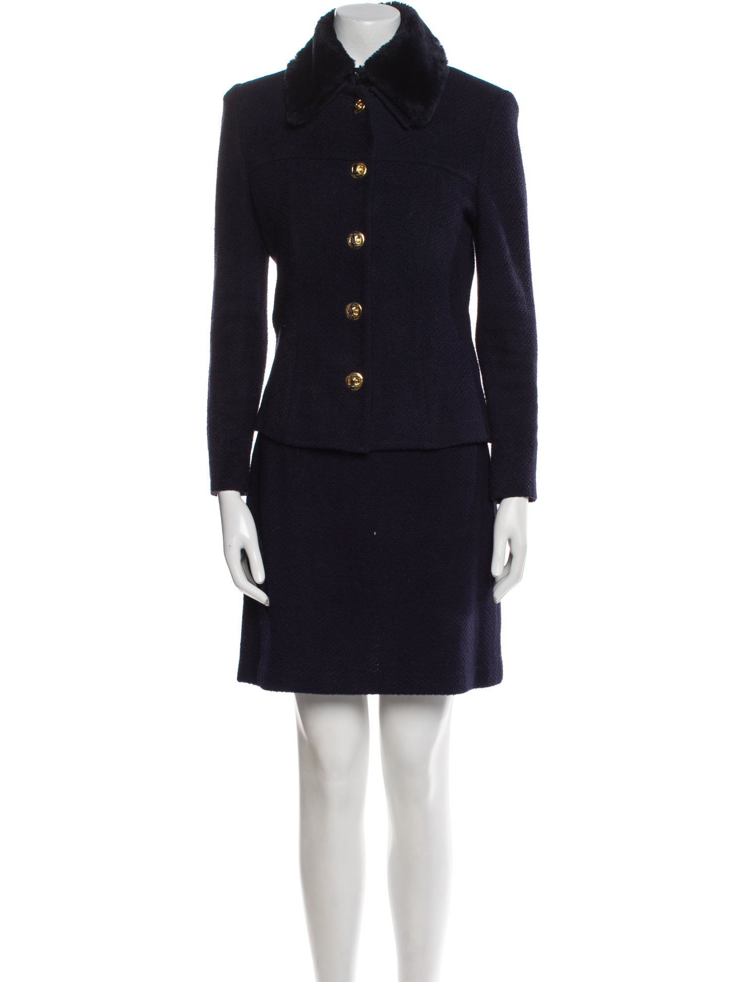 St. John Wool Crystal Embellishments Skirt Set