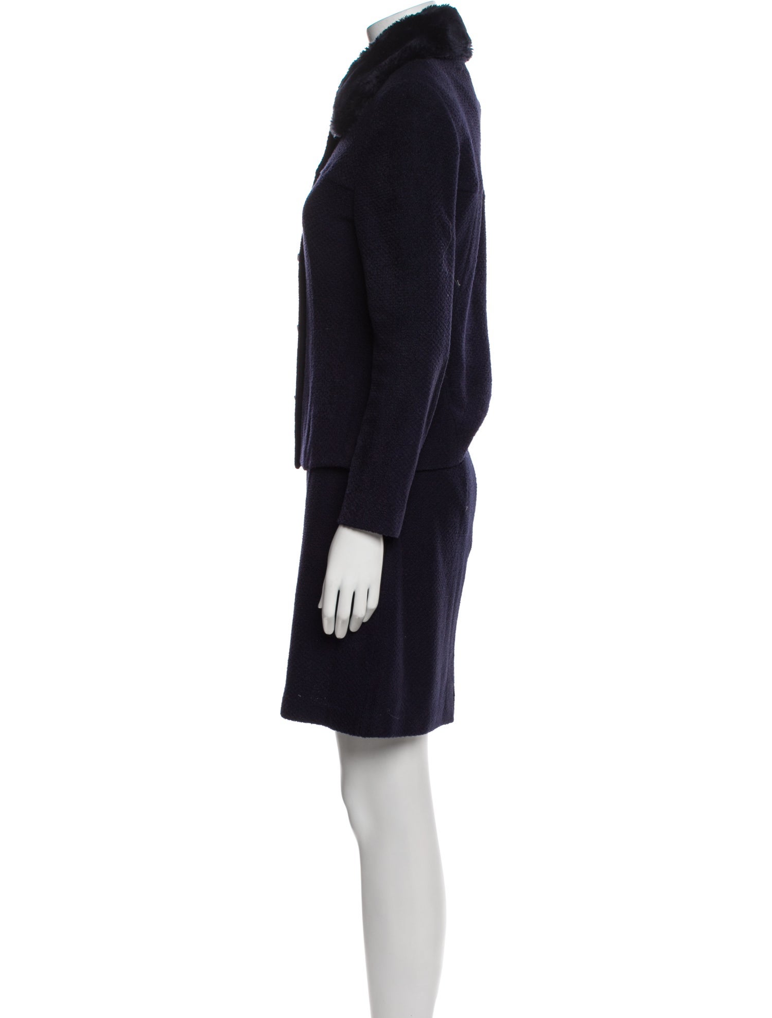 St. John Wool Crystal Embellishments Skirt Set