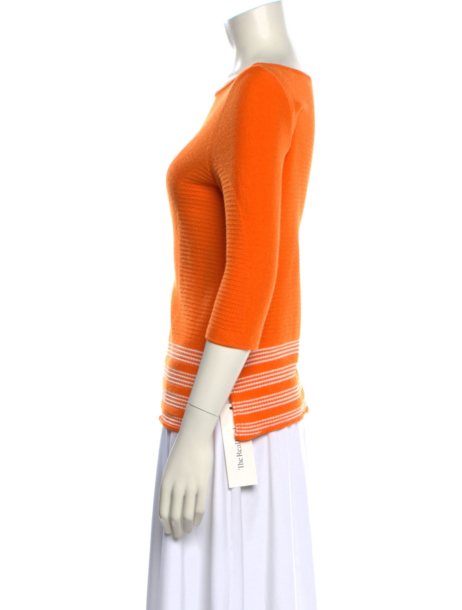 St. John Bateau Neckline Three-Quarter Sleeve Top