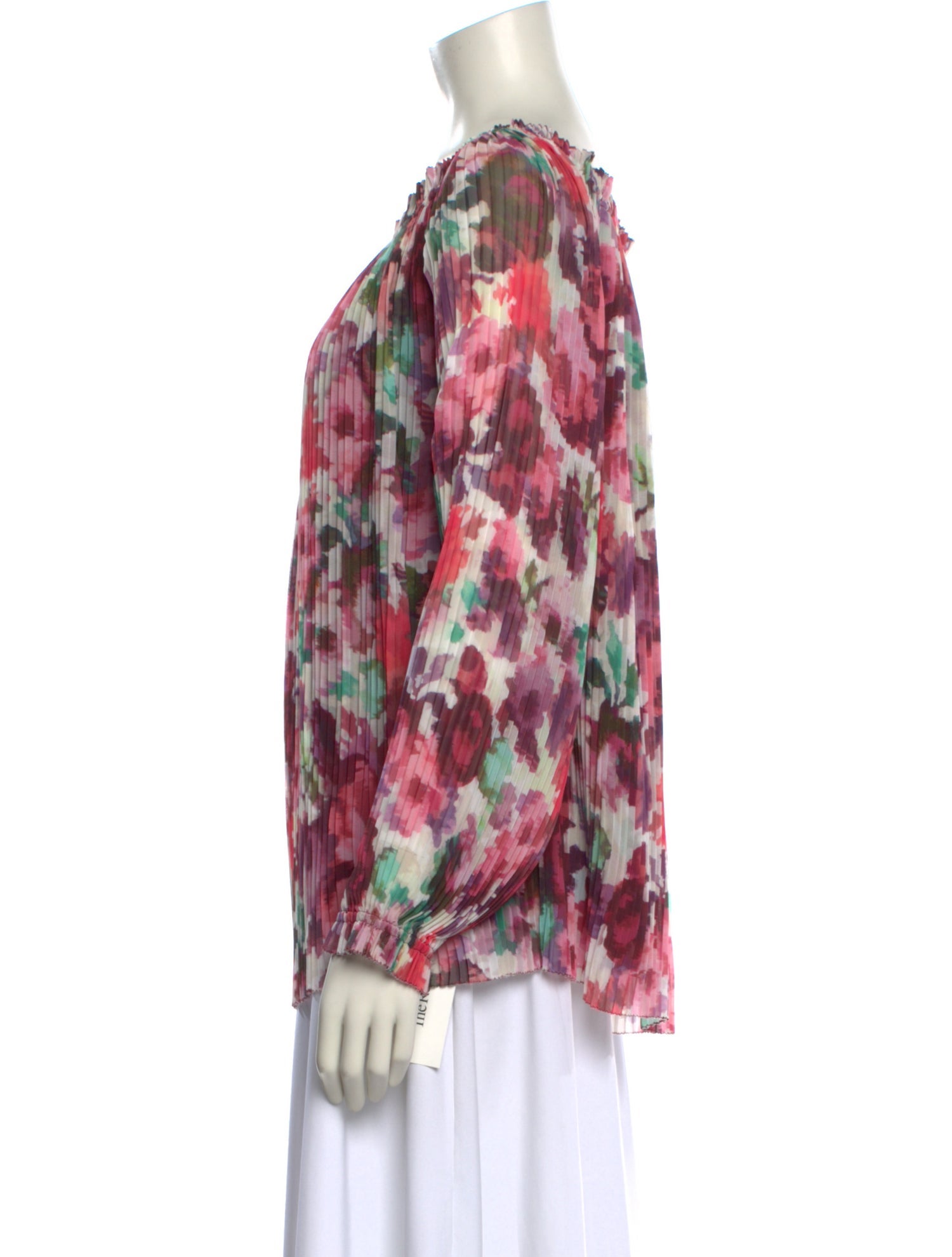 St. John Floral Print Scoop Neck Blouse