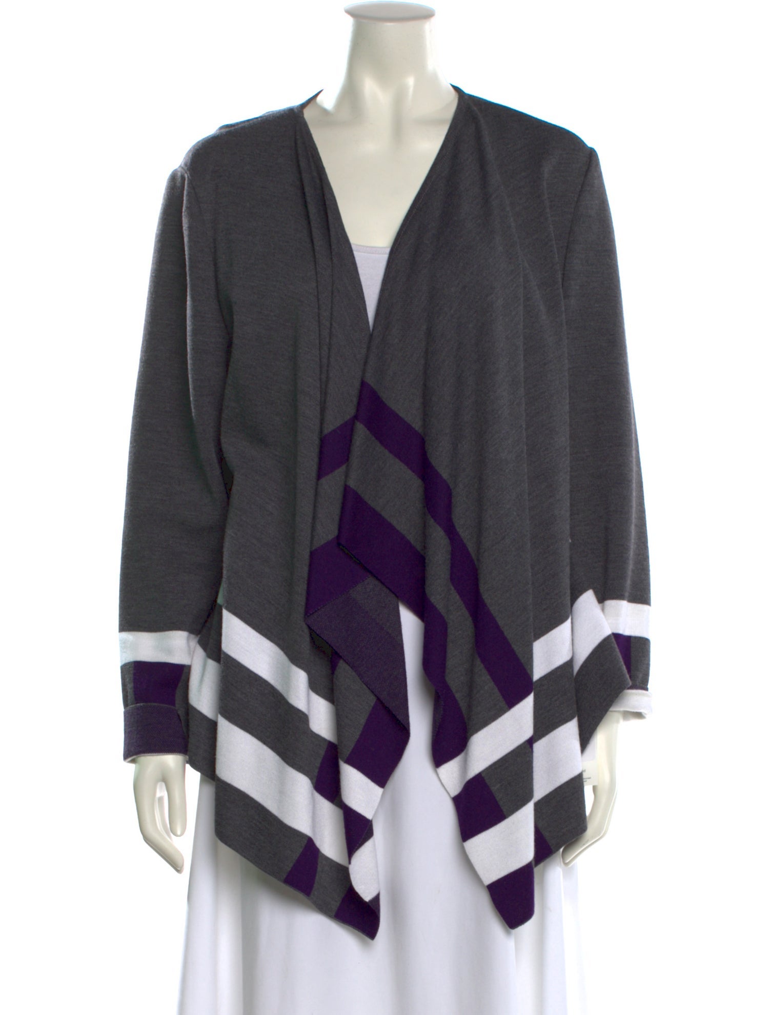 St. John Graphic Print V-Neck Sweater