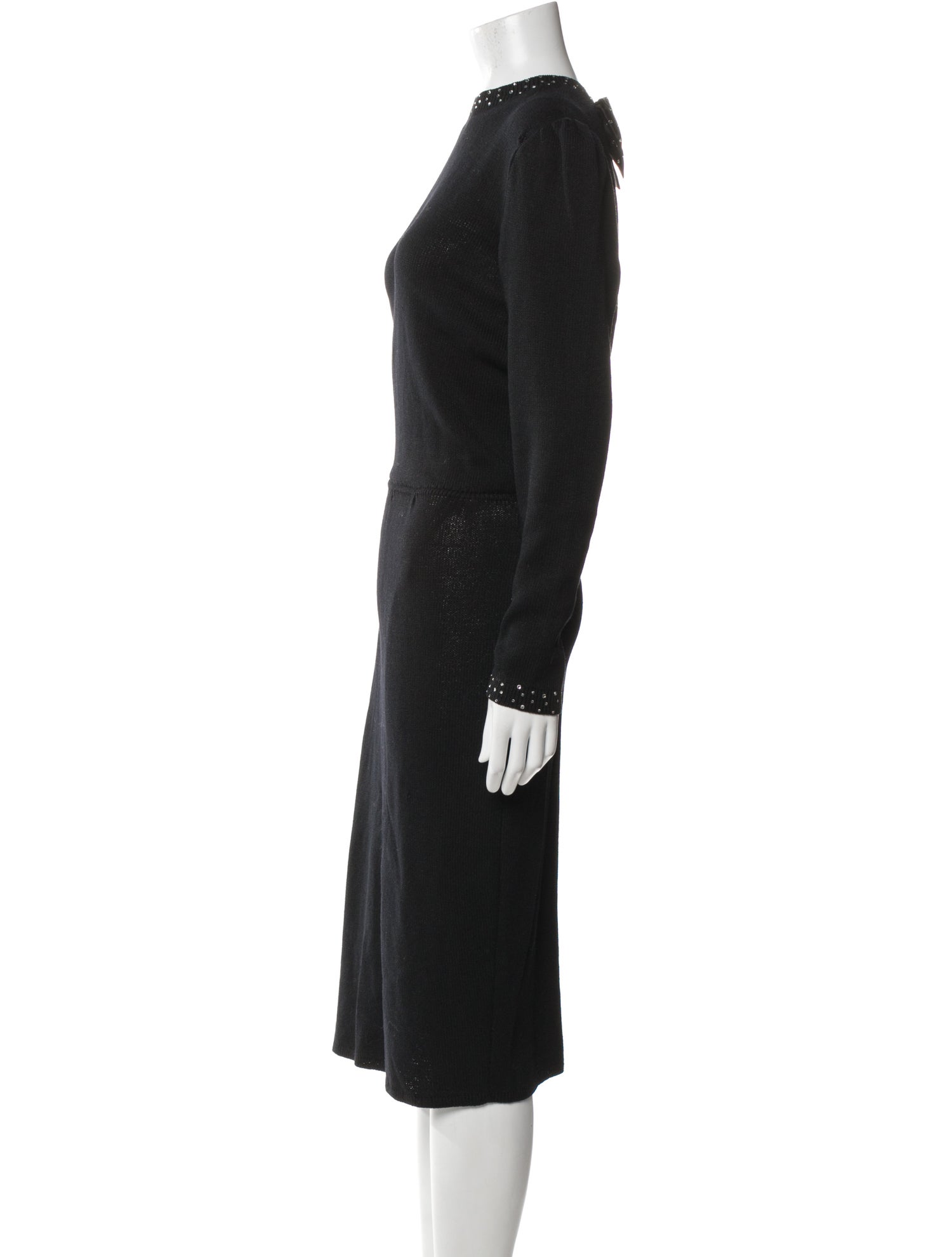 St. John Mock Neck Midi Length Dress