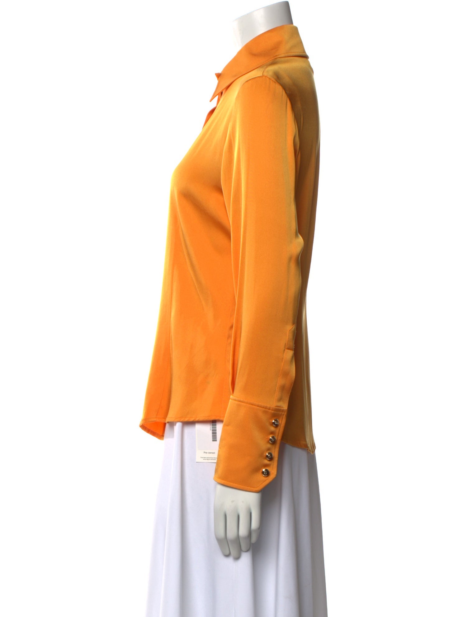 St. John Silk Long Sleeve Button-Up Top