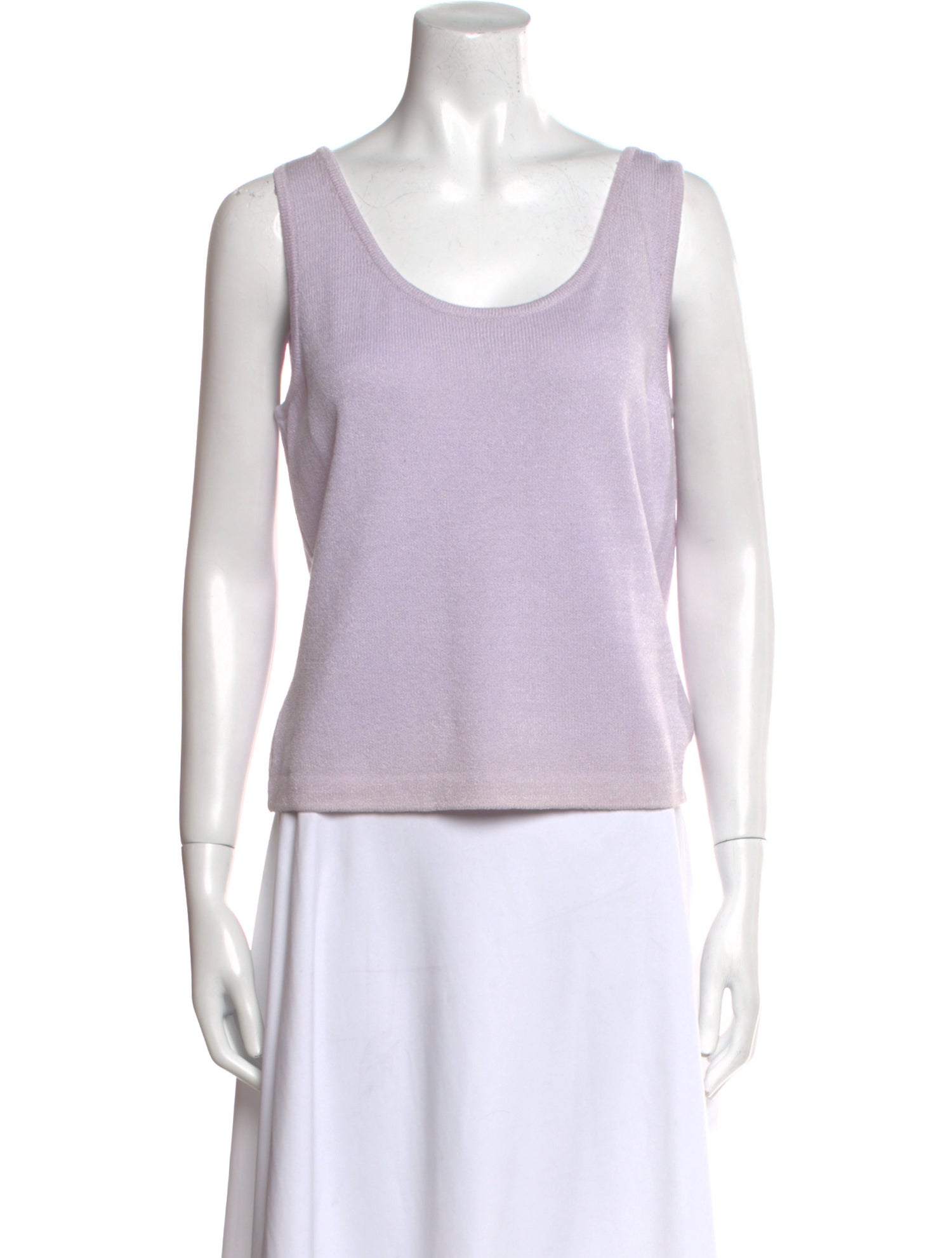St. John Scoop Neck Sleeveless Top