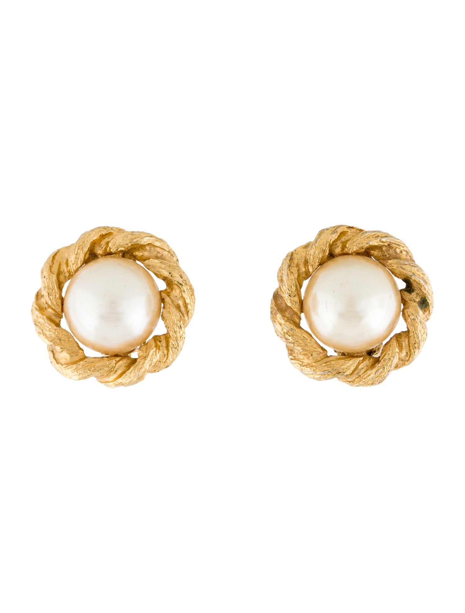 St. John Faux Pearl Clip-On Earrings