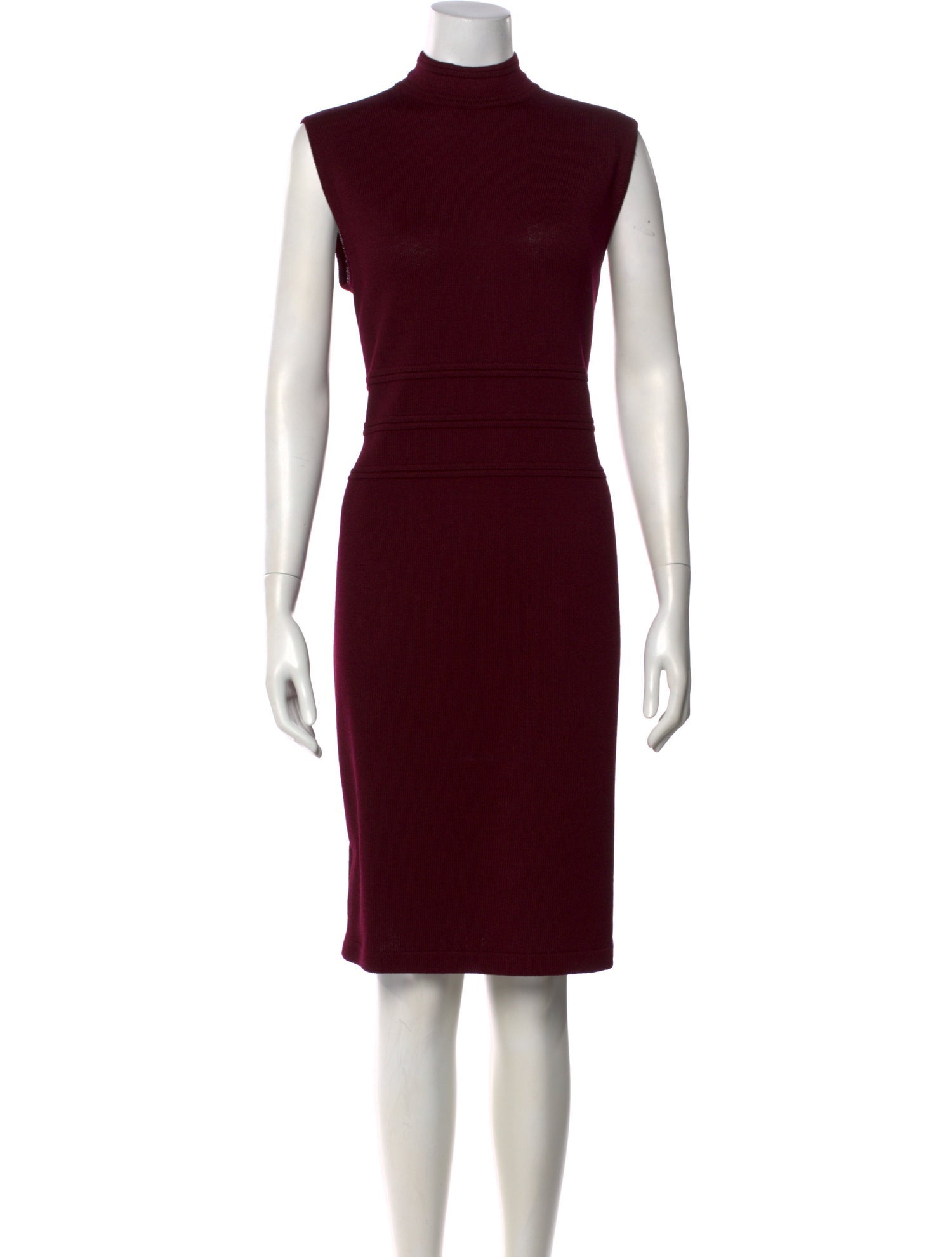 St. John Collection Mock Neck Knee-Length Dress