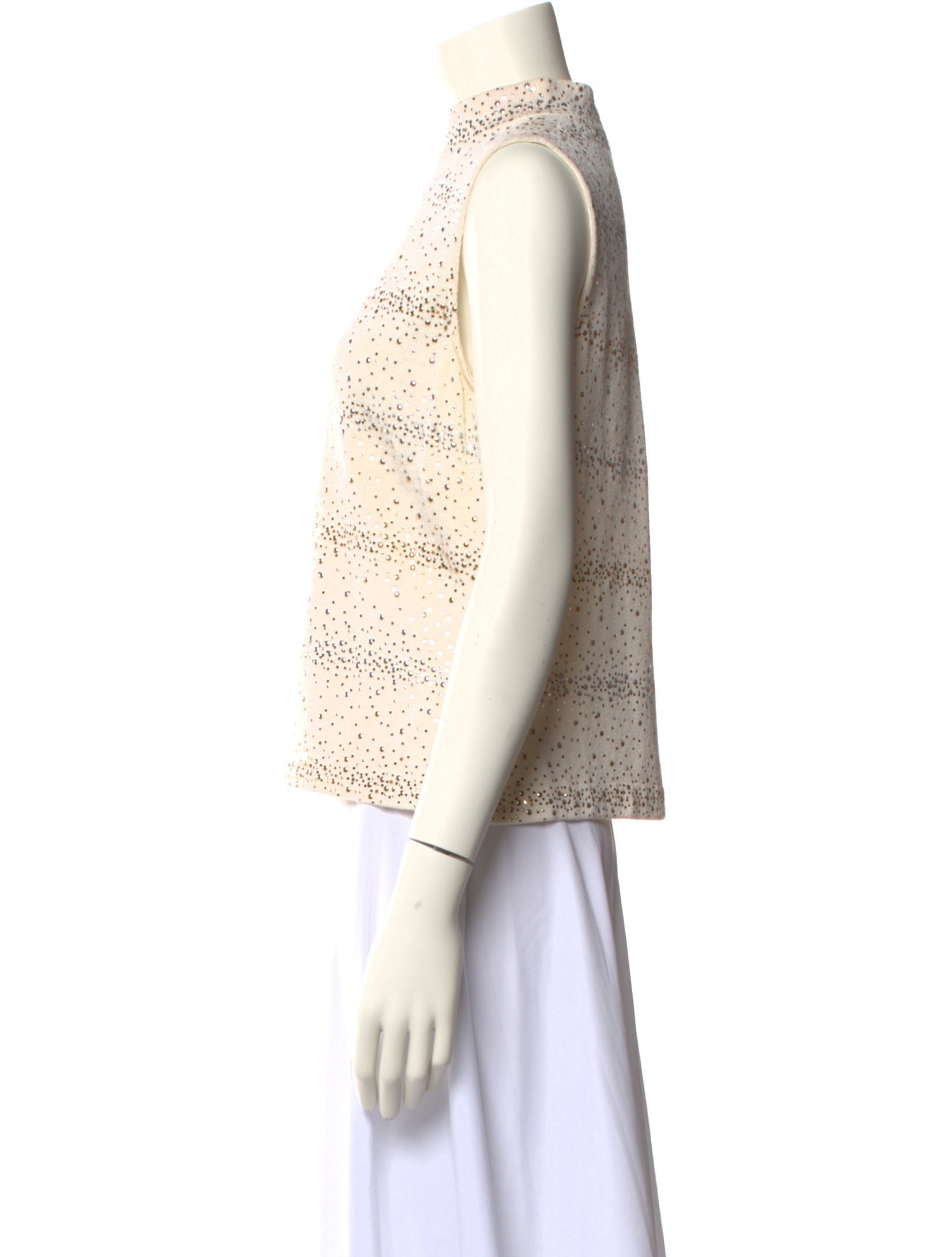 St. John Striped Mock Neck Sweater