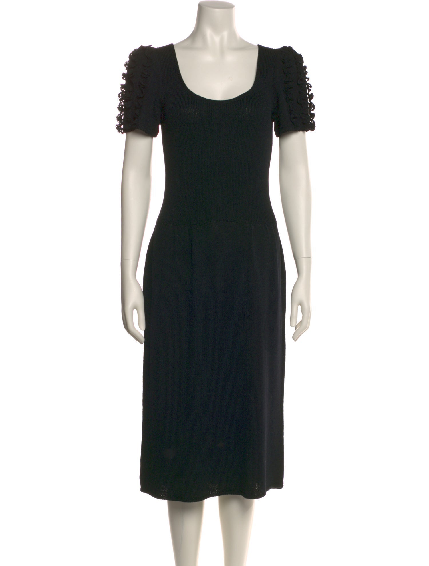 St. John Scoop Neck Midi Length Dress