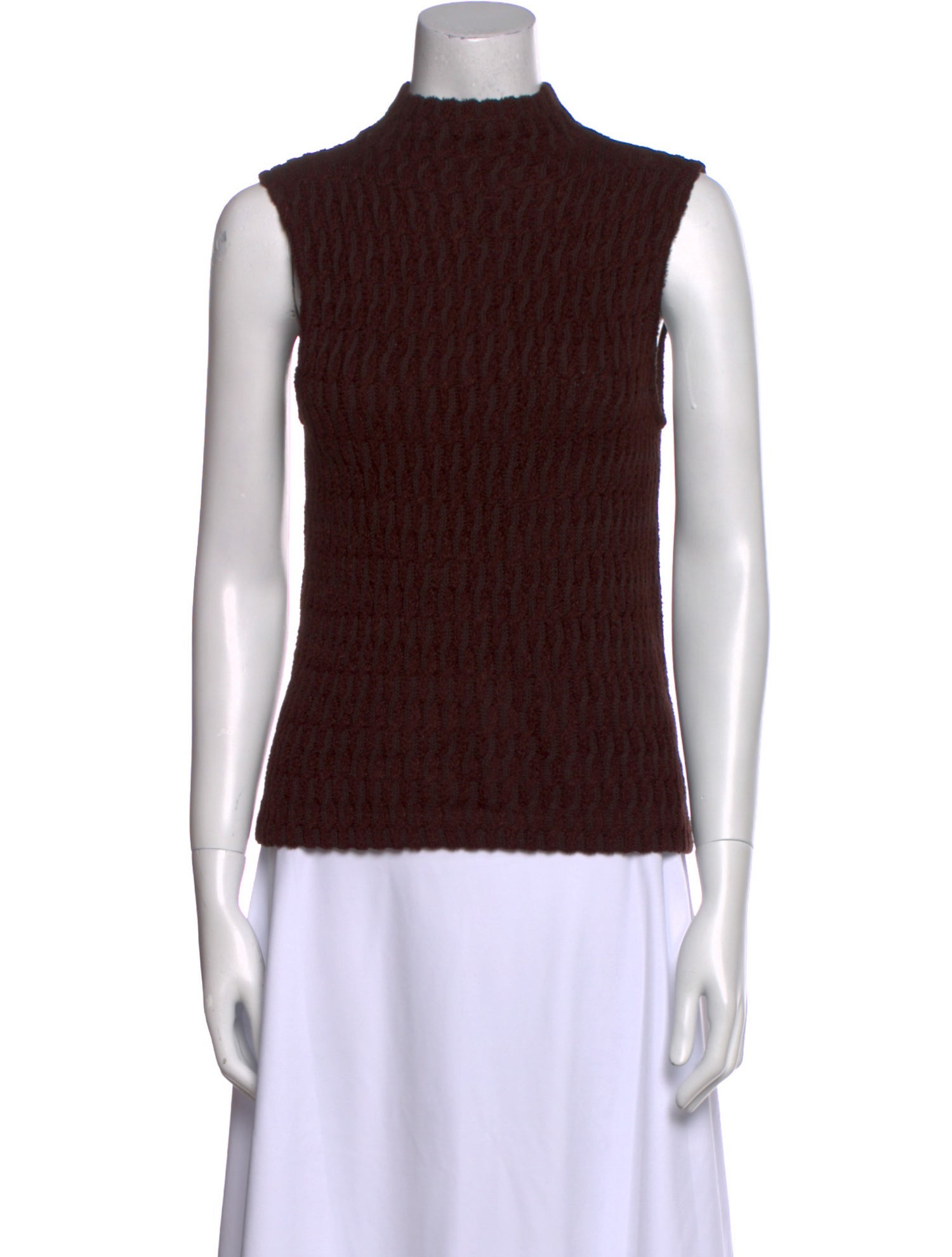 St. John Mock Neck Sleeveless Top