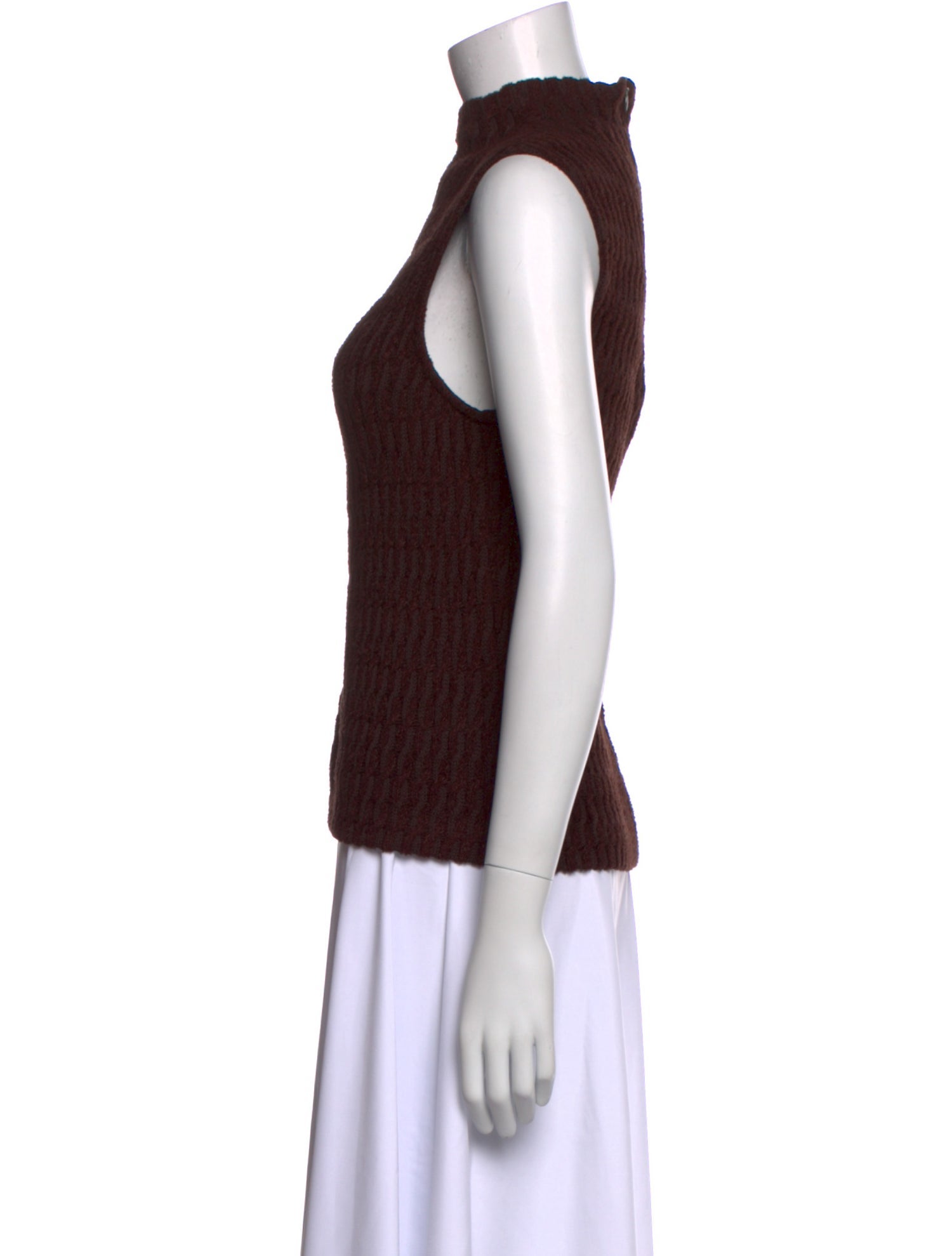 St. John Mock Neck Sleeveless Top