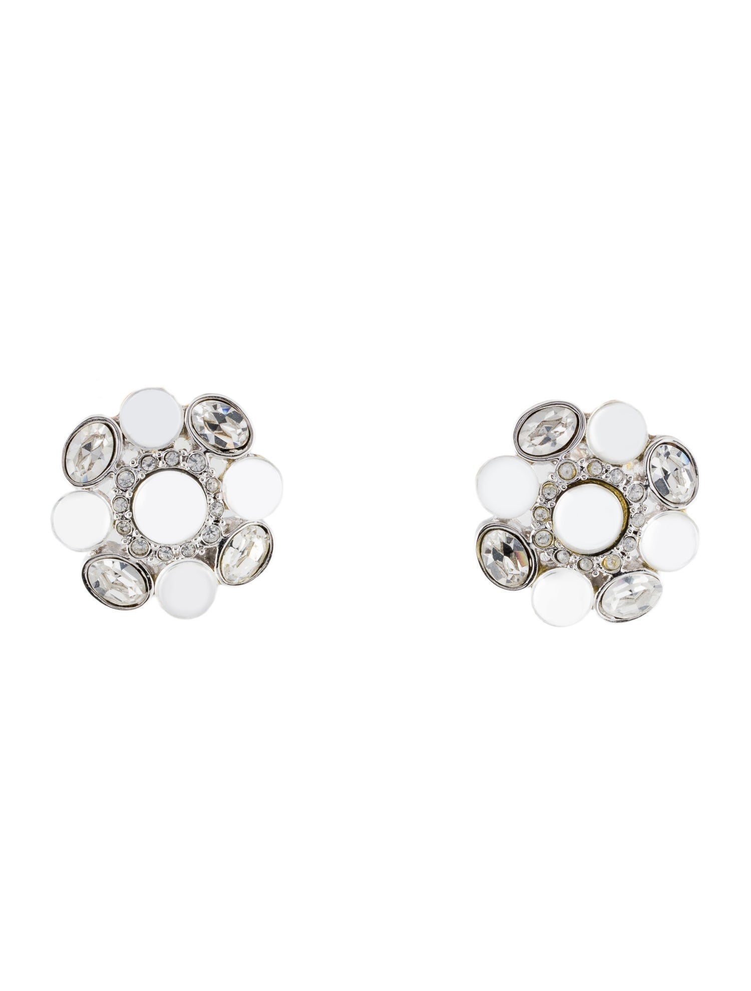 St. John Crystal Clip-On Earrings